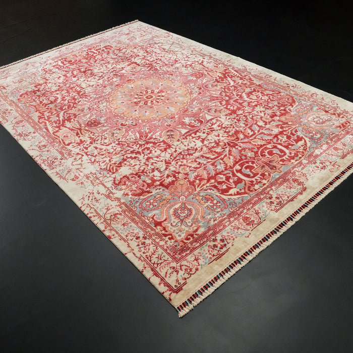 Zade serisi vintage desenli tezgah dokuma halı, kırmızı, 130x190 cm — Halıcızade