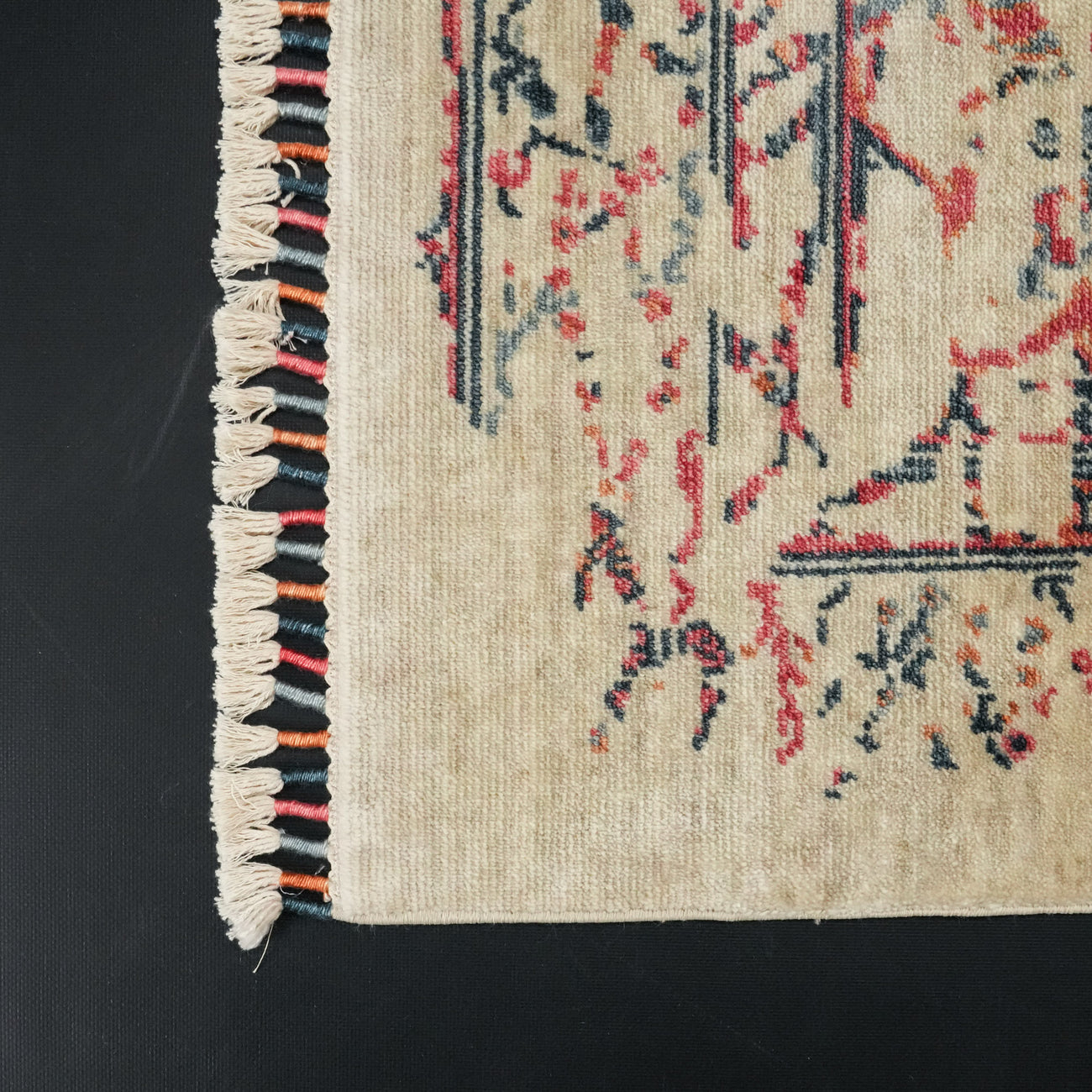 Zade Serisi Vintage Desenli Rengarenk Tezgah Dokuma Halı — tencel