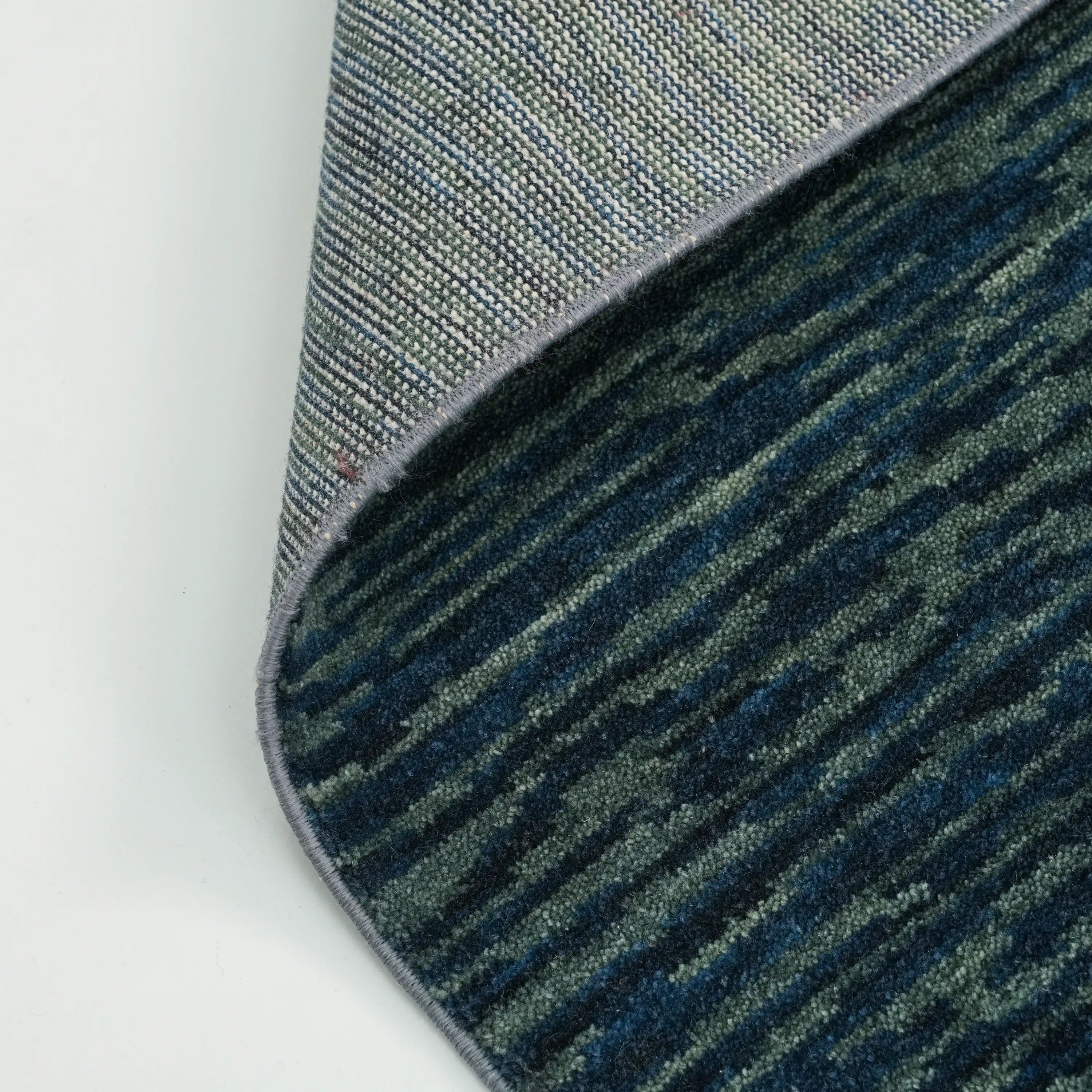 Zade Series Wool Navy Blue Loom Woven Rug Prayer Mat