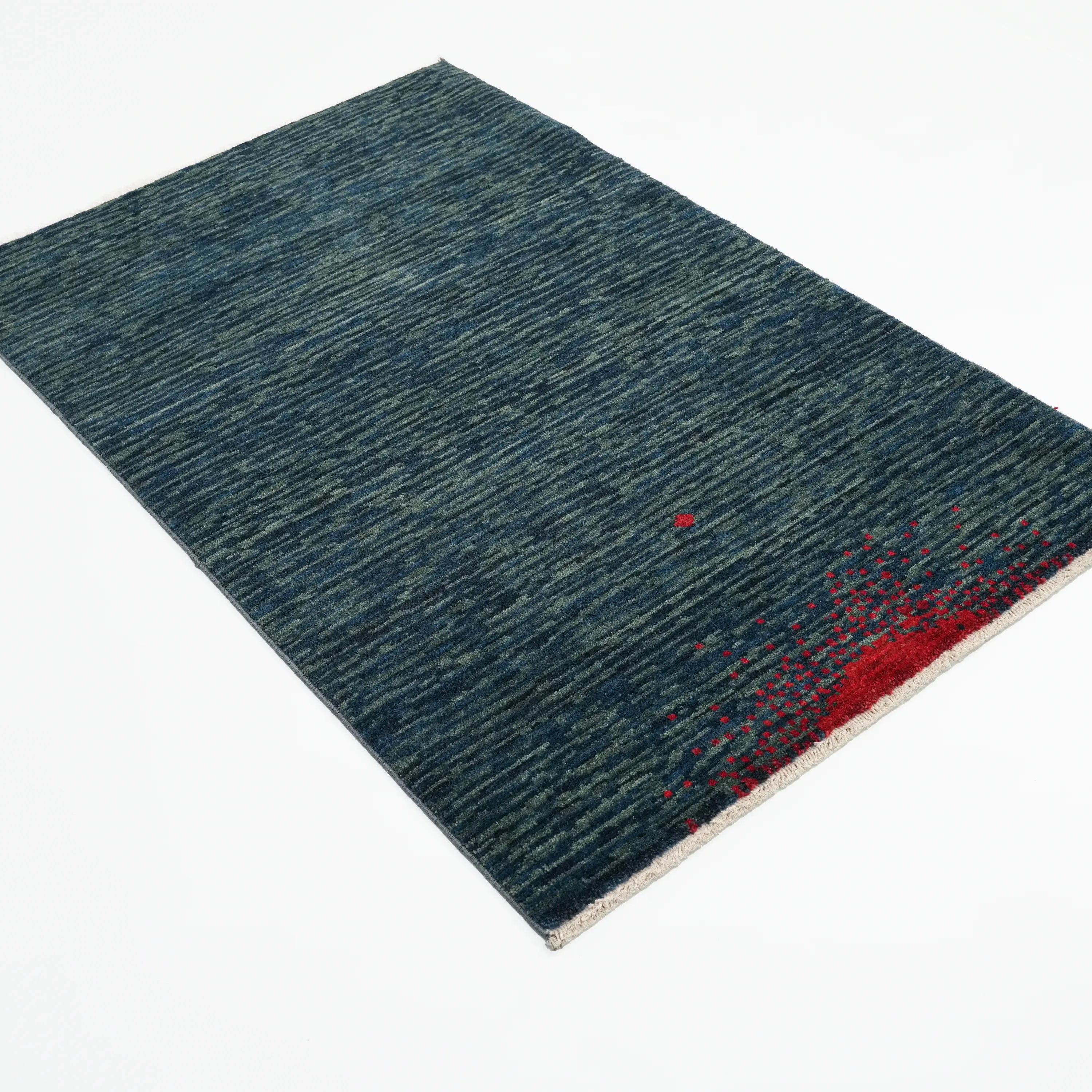 Zade Series Wool Navy Blue Loom Woven Rug Prayer Mat