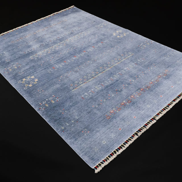 Zara serisi otantik tezgah dokuma halı, mavi, 80x140 cm — Halıcızade