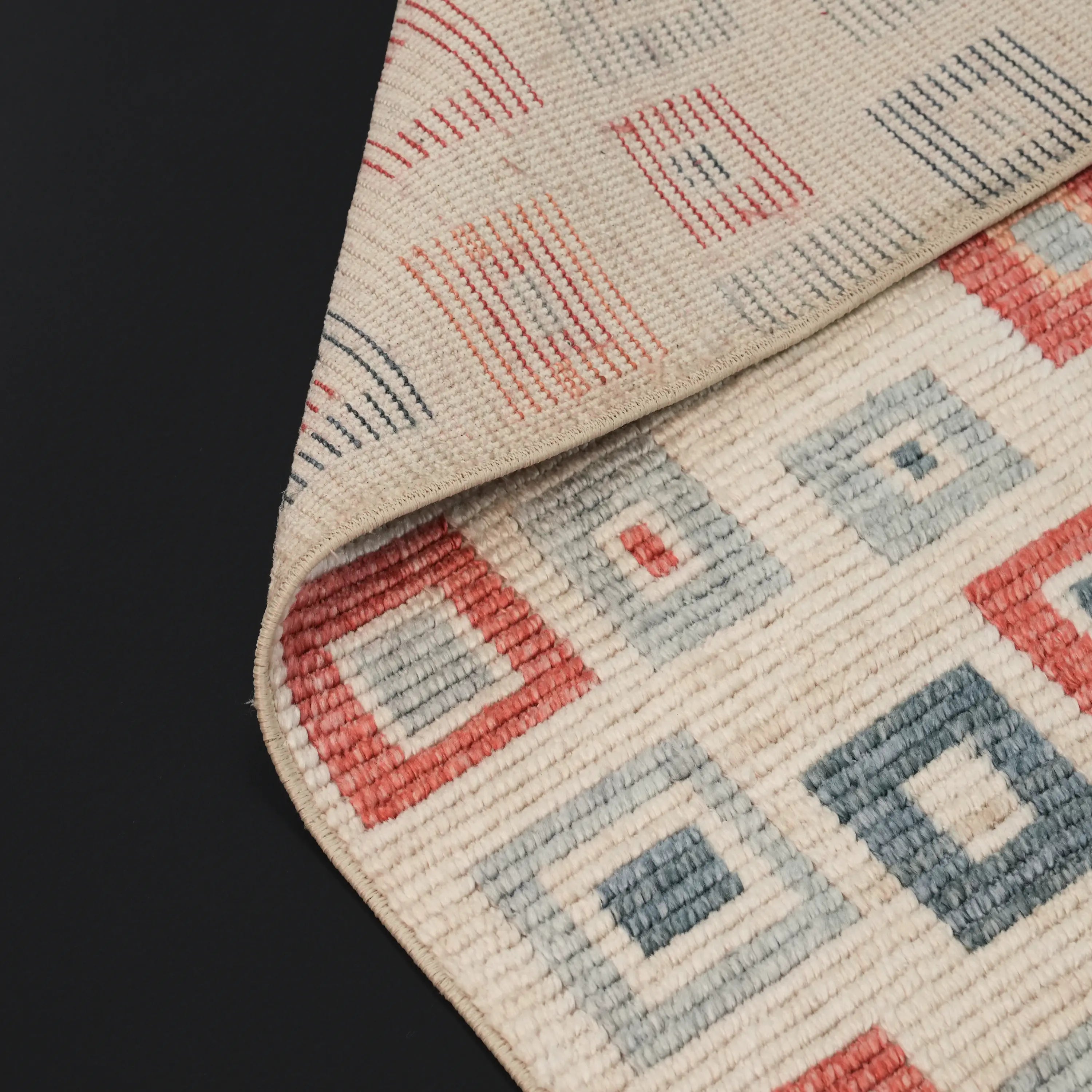 Zara Series Geometric Patterned Colorful Tencel Loom Woven Rug