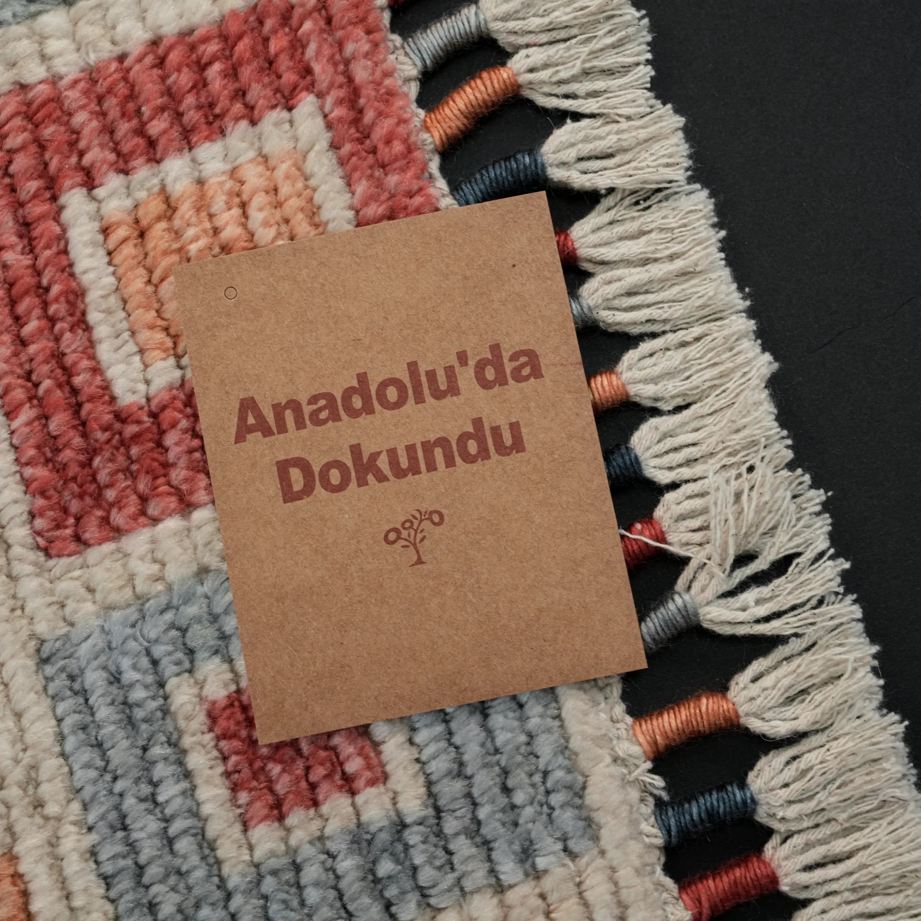 Zara Series Geometric Patterned Colorful Tencel Loom Woven Rug