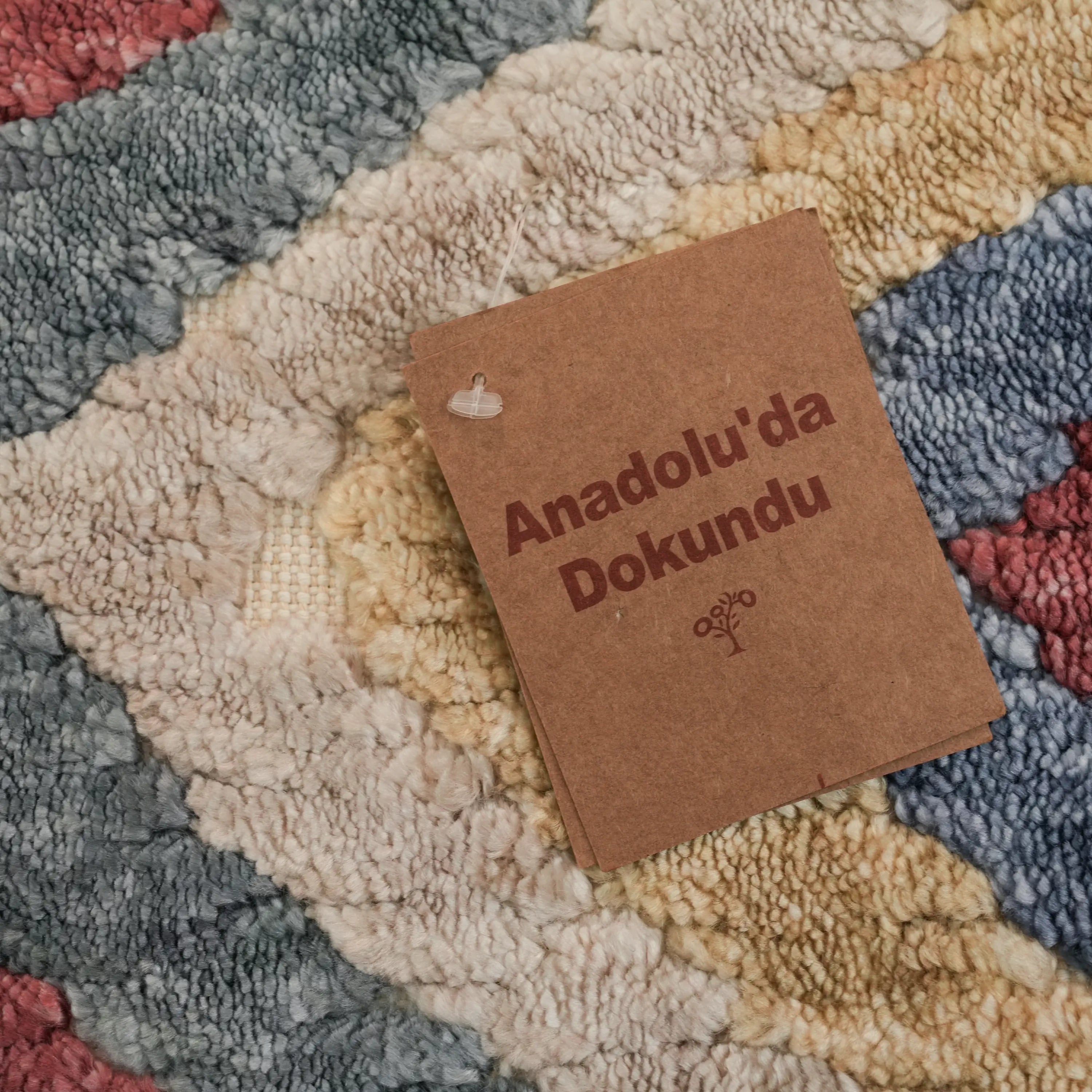 Zara Series Geometric Patterned Colorful Tencel Loom Woven Rug