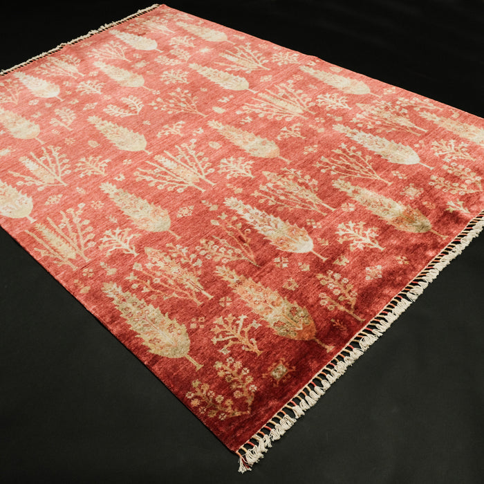Zara serisi otantik tezgah dokuma halı, kırmızı, 90x150 cm — Halıcızade