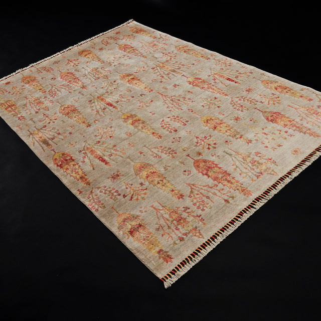 Zara serisi otantik tezgah dokuma halı, krem, 80x140 cm — Halıcızade