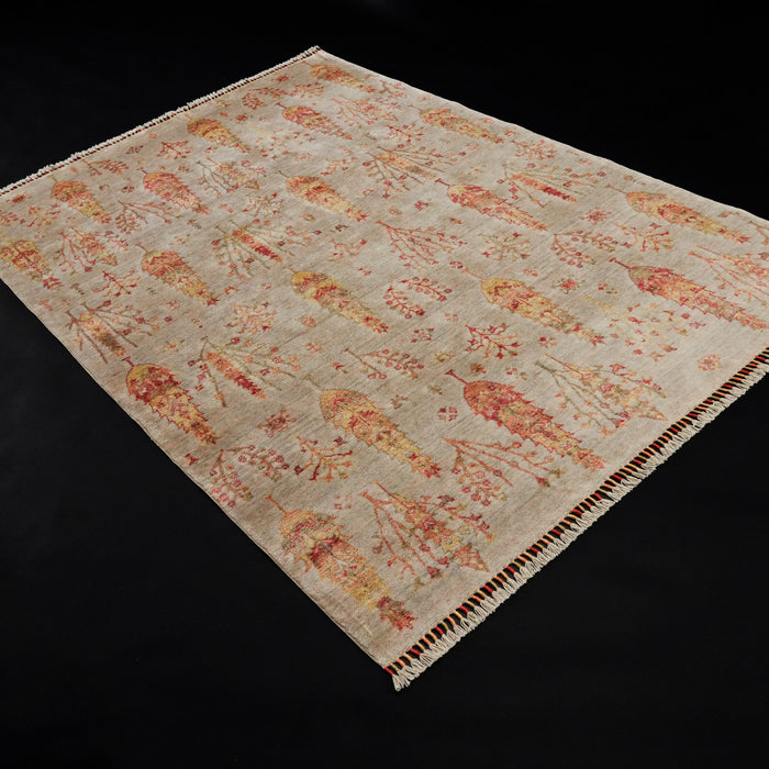 Zara serisi otantik tezgah dokuma halı, krem, 80x140 cm — Halıcızade