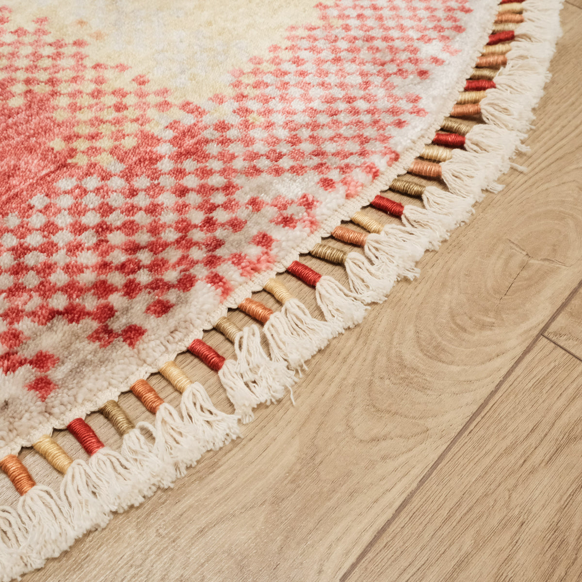 Zara Serisi Patchwork Desenli Yuvarlak Tezgah Dokuma Halı — viskon