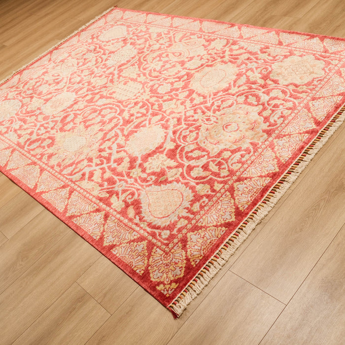 Zara Serisi Uşak Desenli Tezgah Dokuma Halı, kırmızı, 170x240 cm — Halıcızade