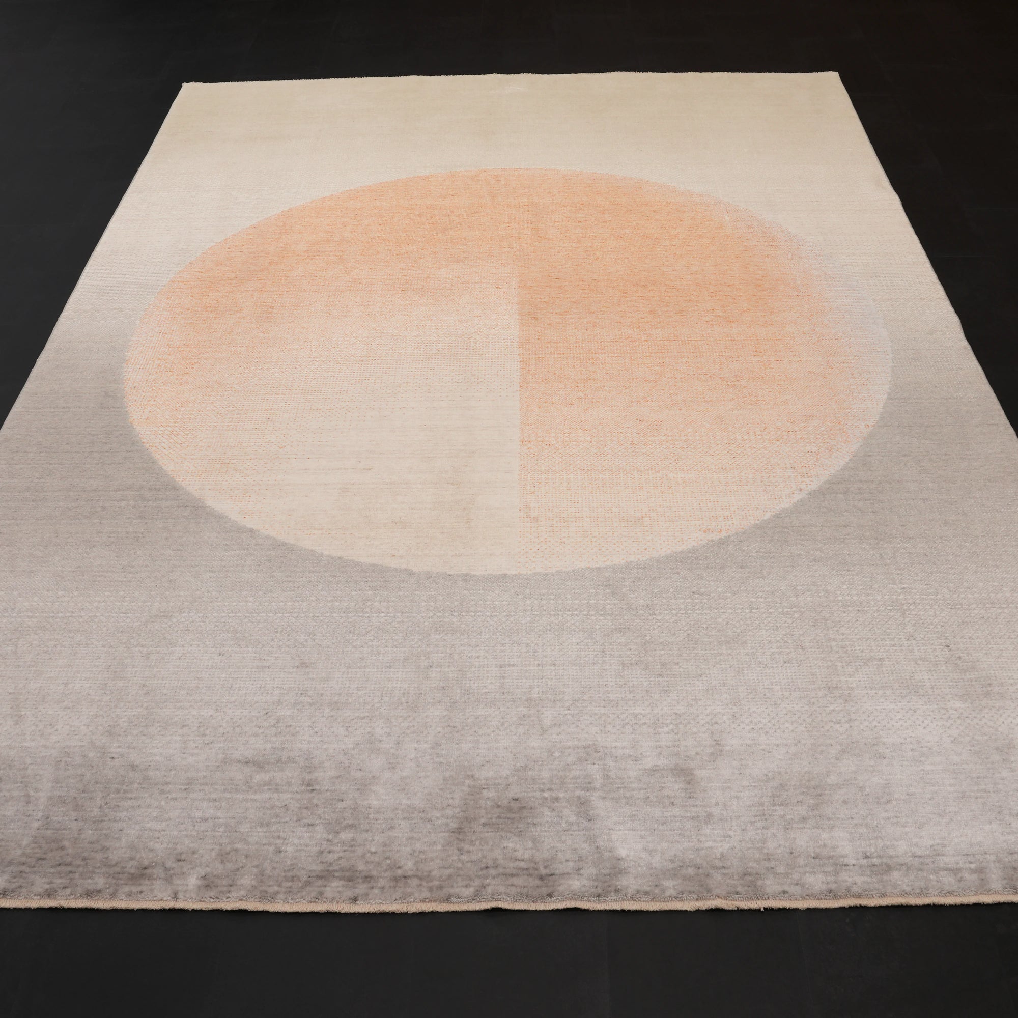 Zima Serisi Geometrik Desenli Doğal Tencel Gri Tezgah Dokuma Halı — 200x300 cm