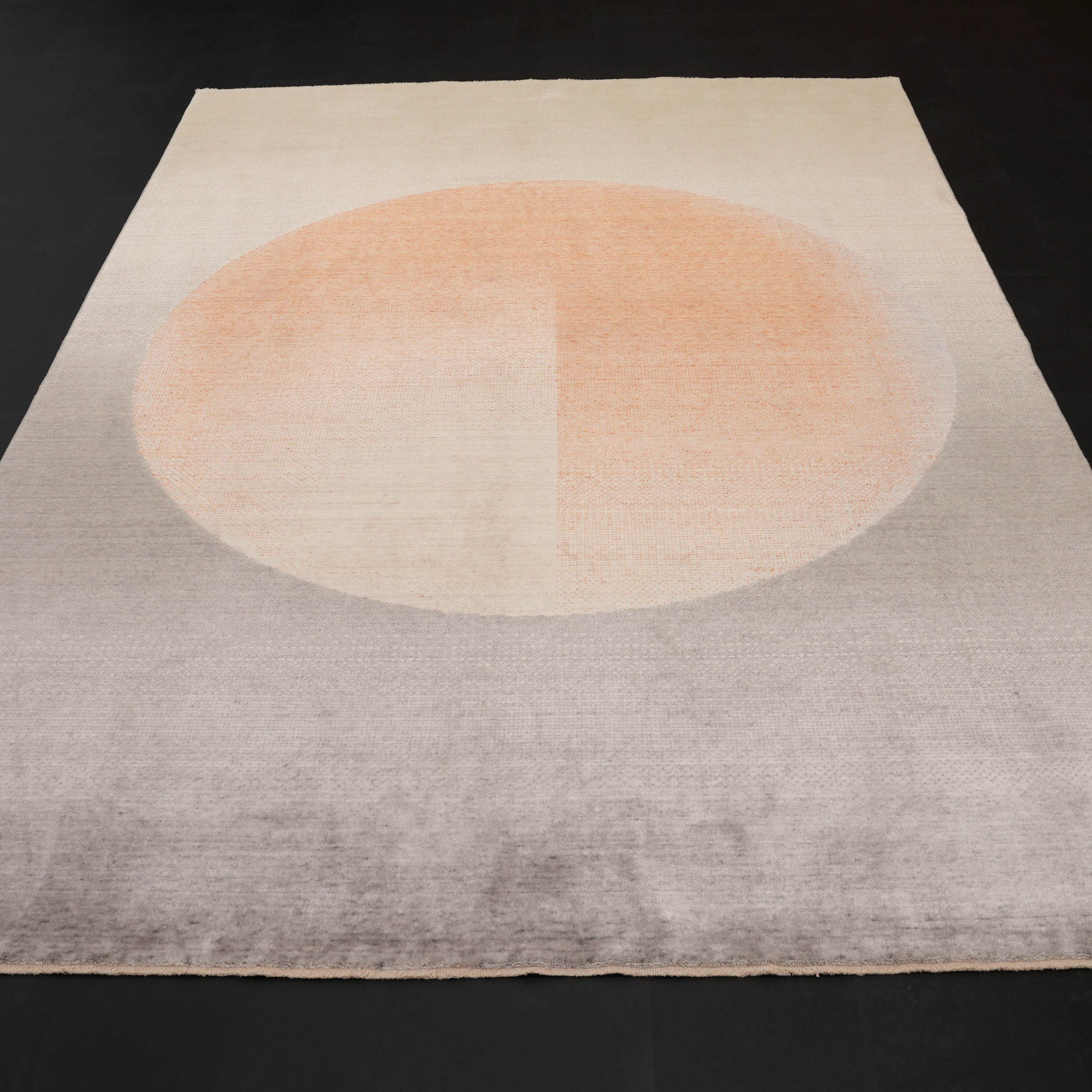 Zima Serisi Geometrik Desenli Doğal Tencel Gri Tezgah Dokuma Halı