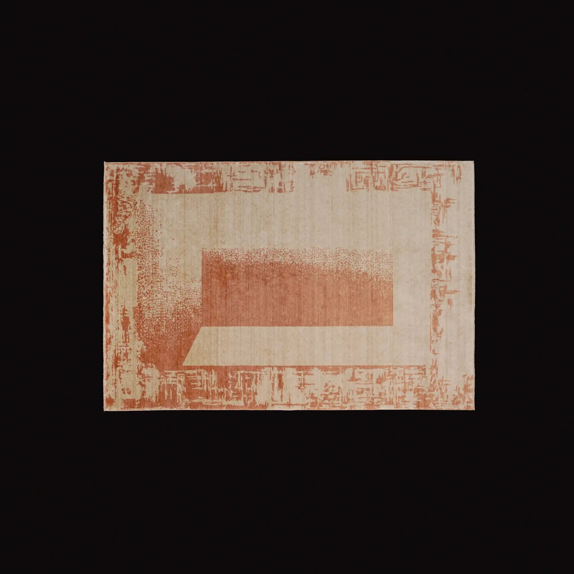 Zima Series Abstract Patterned Beige Tencel Loom Woven Rug