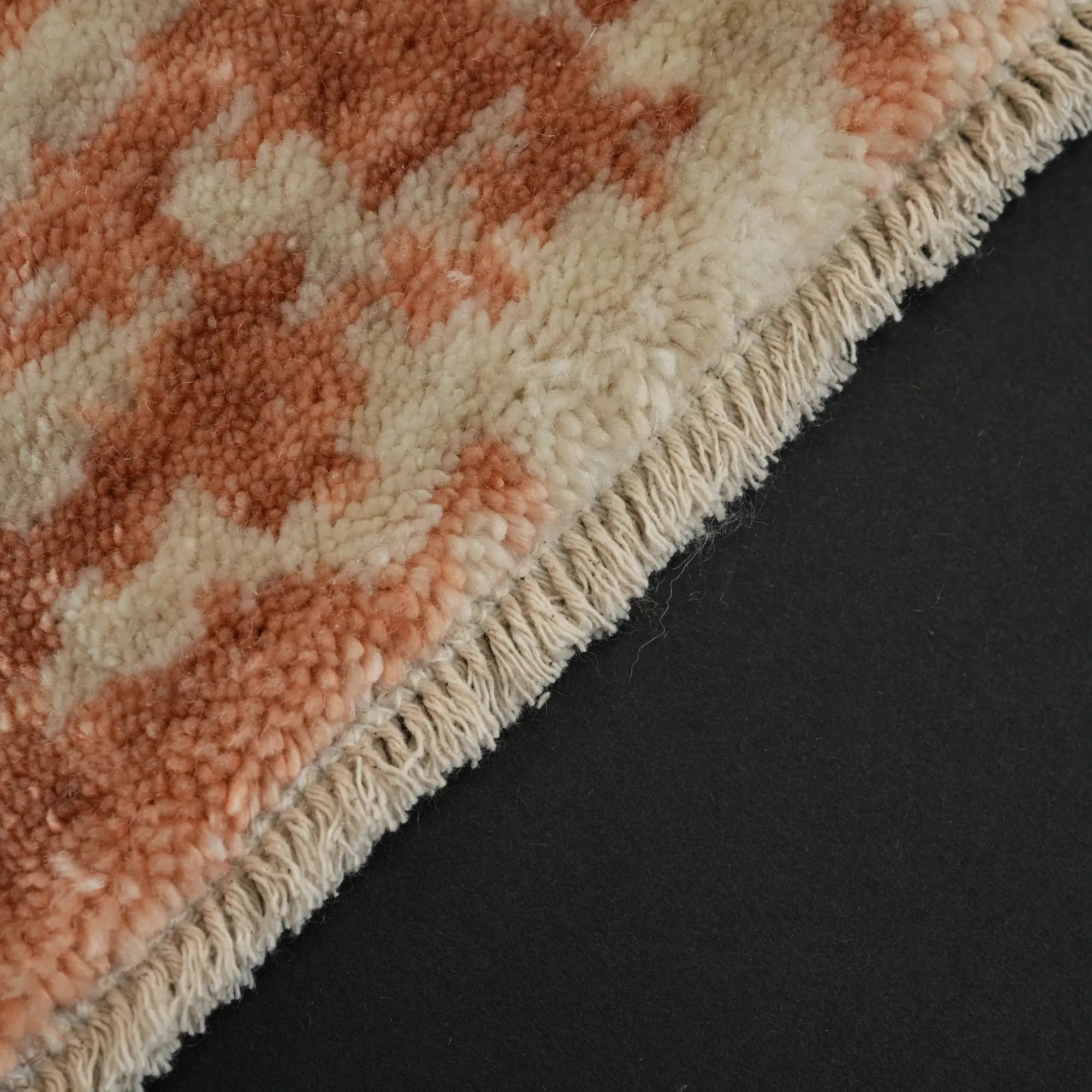 Zima Series Abstract Patterned Beige Tencel Loom Woven Rug