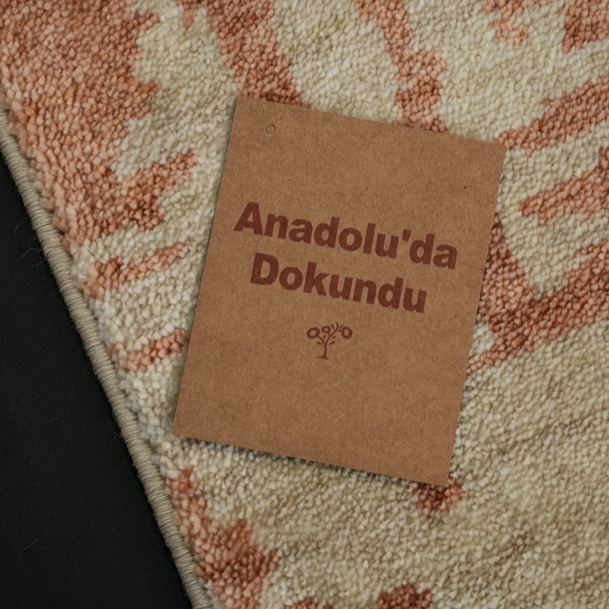 Zima Series Abstract Patterned Beige Tencel Loom Woven Rug