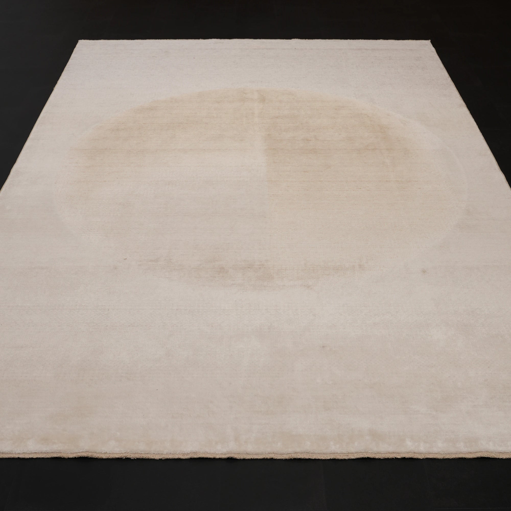 Zima Serisi Soyut Desenli Bej Tezgah Dokuma Doğal Halı — 200x300 cm