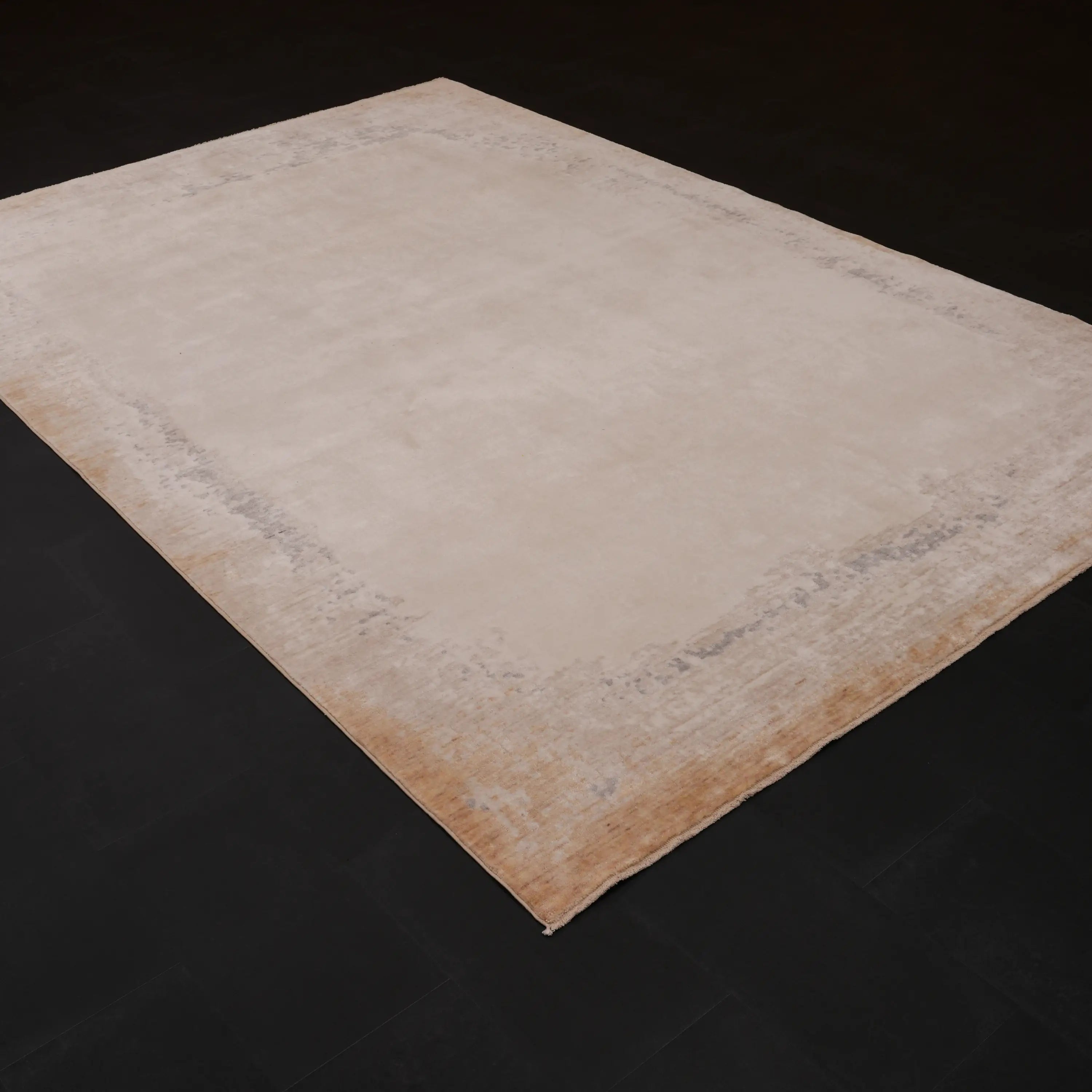 Zima Serisi Soyut Desenli Doğal Krem Tezgah Dokuma Halı