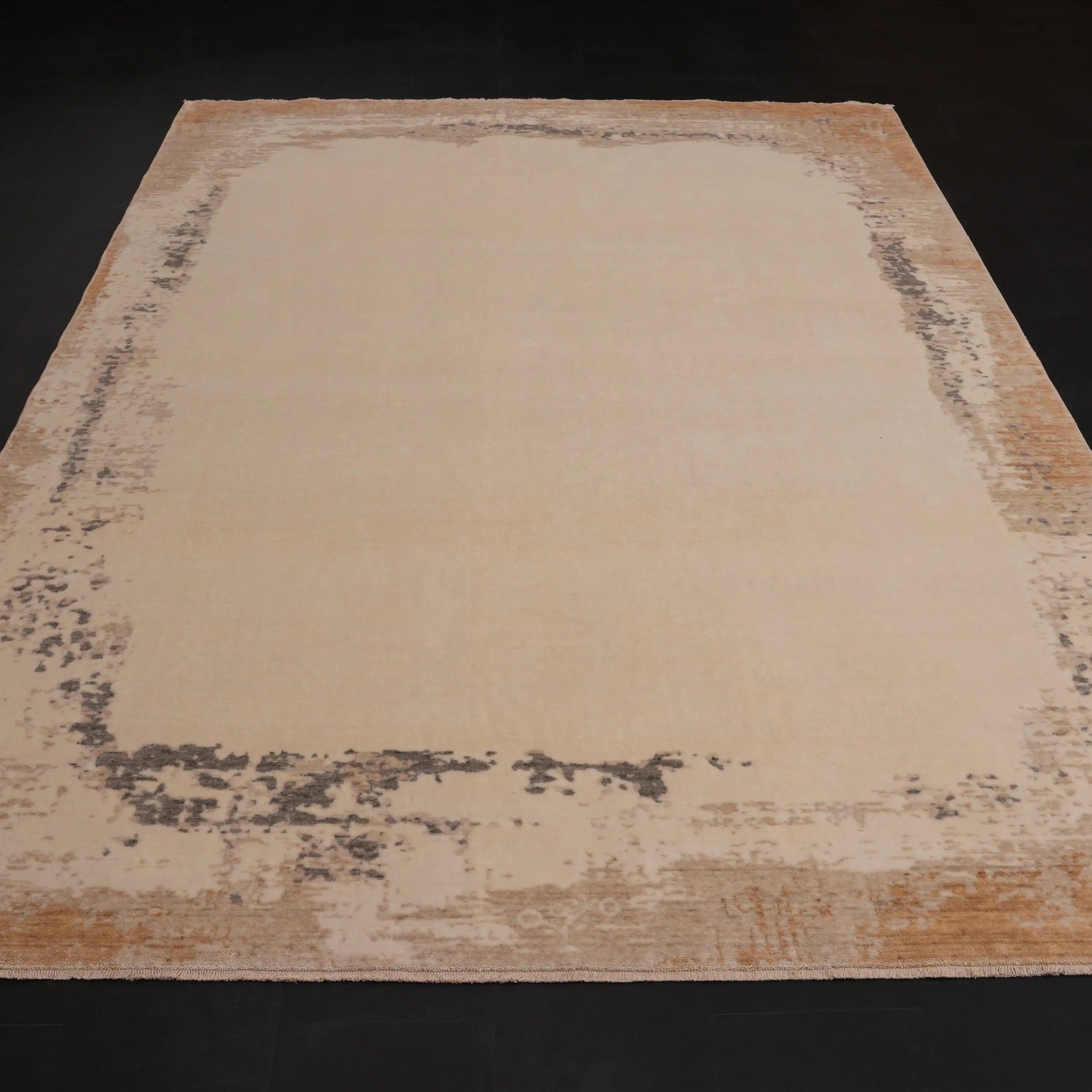 Zima Serisi Soyut Desenli Doğal Krem Tezgah Dokuma Halı