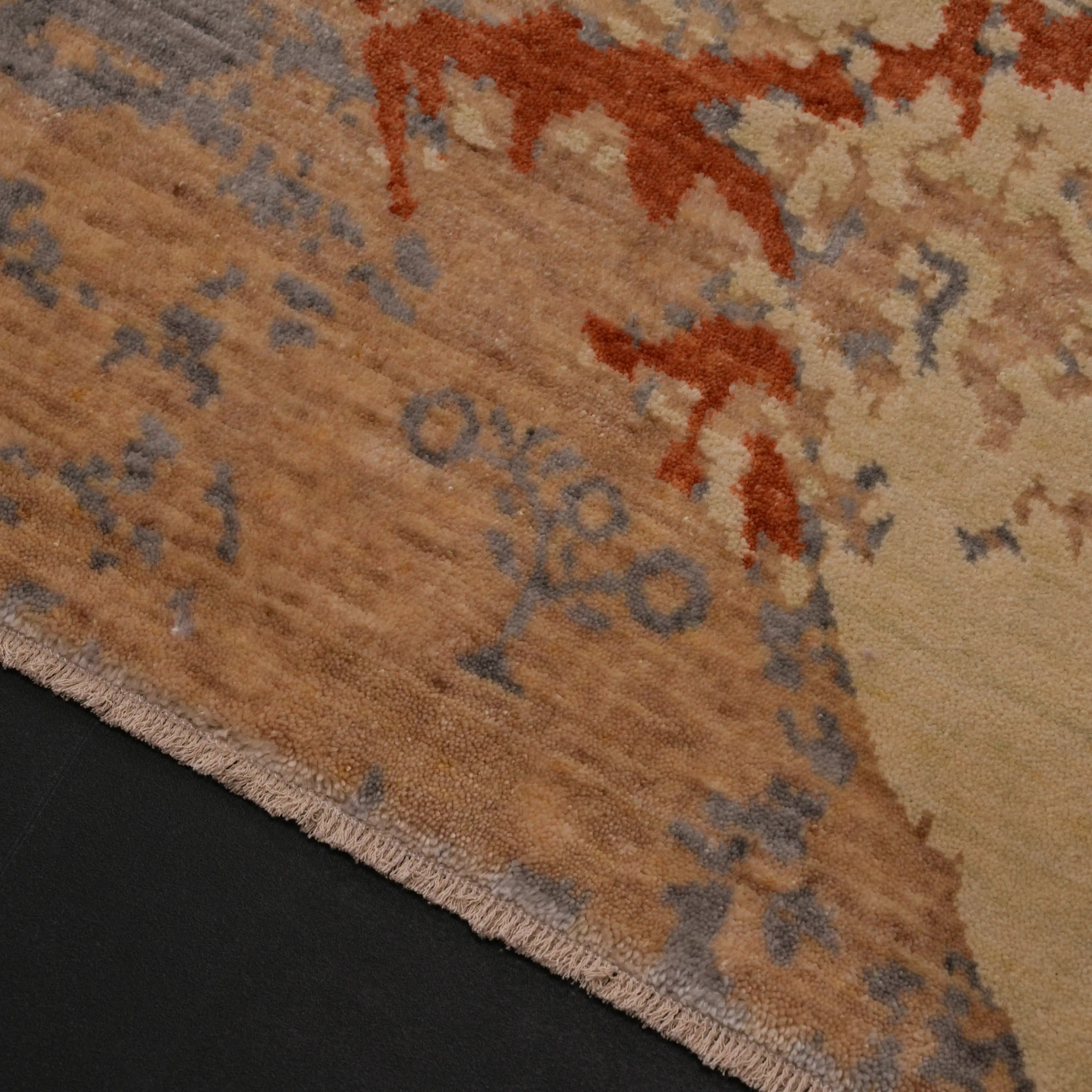 Zima Series Abstract Patterned Gray Natural Loom-Woven Rug