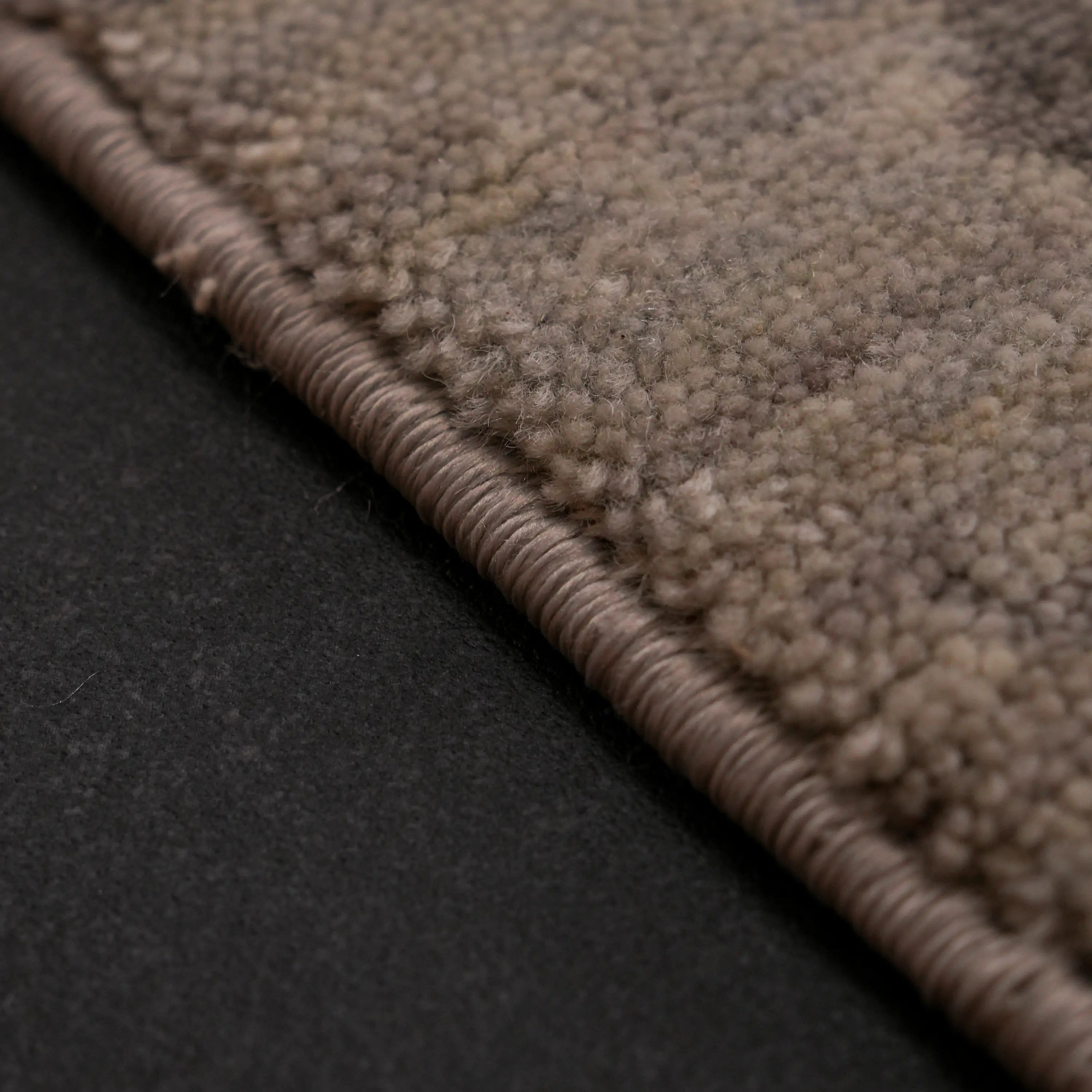 Zima Series Abstract Patterned Gray Natural Loom-Woven Rug