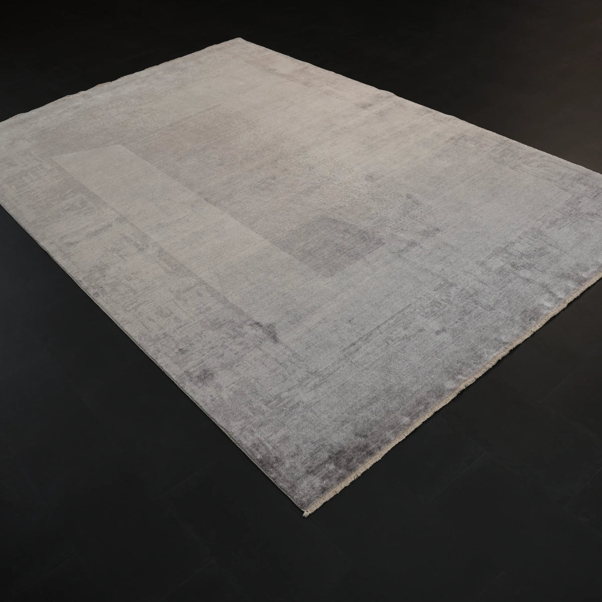 Zima Serisi Soyut Desenli Gri Tezgah Dokuma Halı, 200x300 cm — Halıcızade