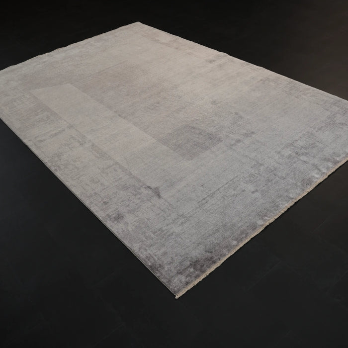 Zima Serisi Soyut Desenli Gri Tezgah Dokuma Halı, 200x300 cm — Halıcızade