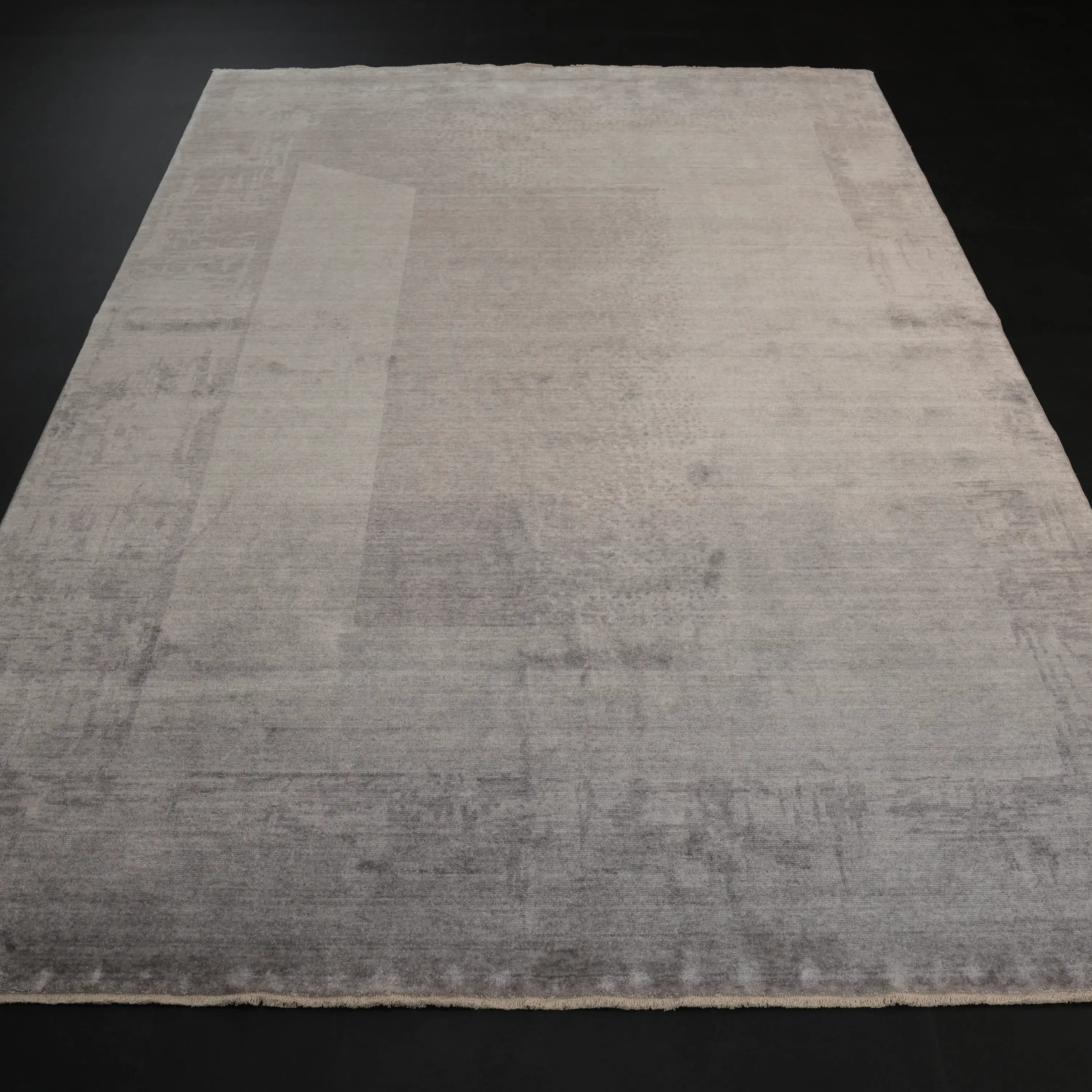 Zima Serisi Soyut Desenli Gri Tezgah Dokuma Halı