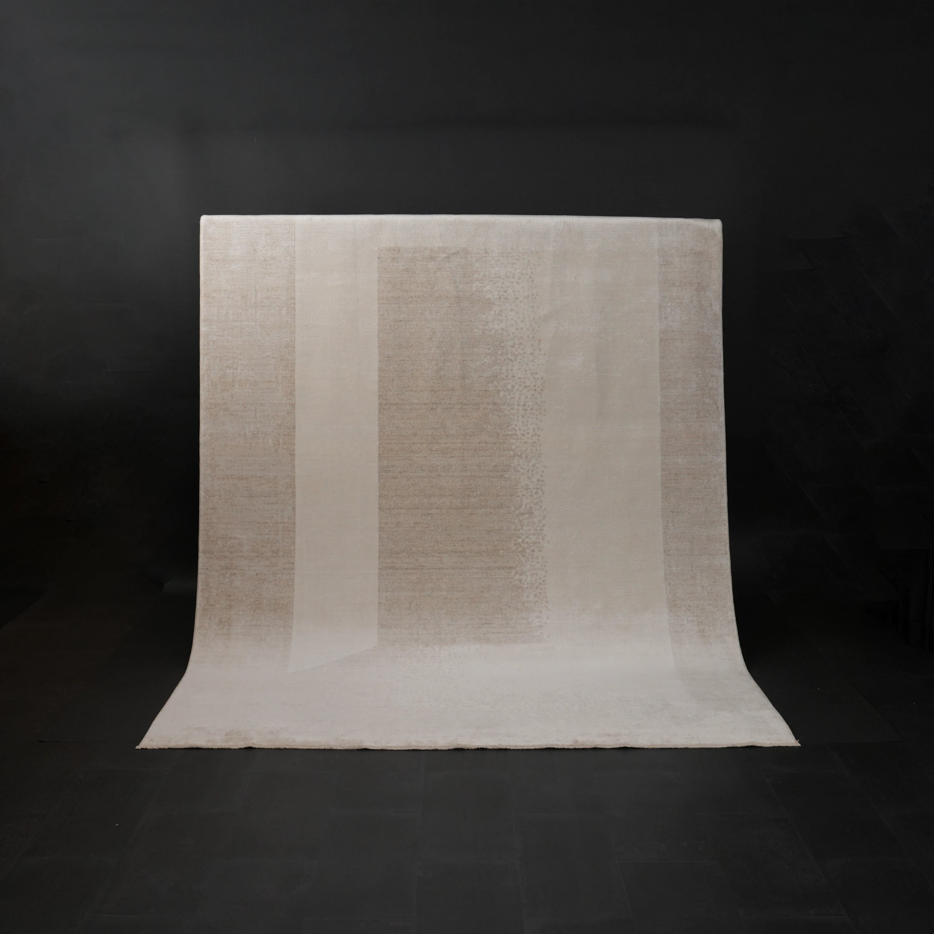 Zima Series Abstract Patterned Cream Loom Woven Natural Rug
