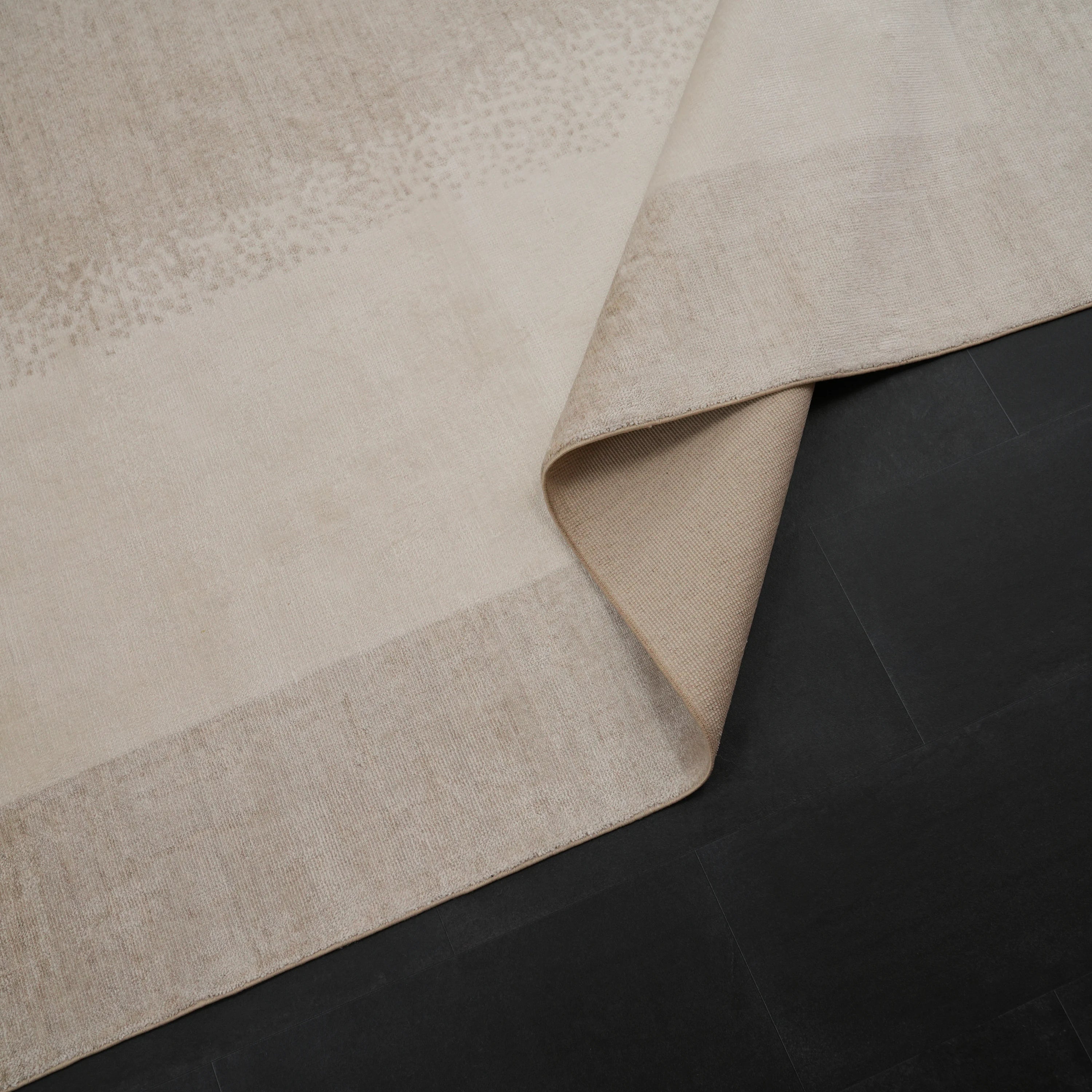 Zima Series Abstract Patterned Cream Loom Woven Natural Rug