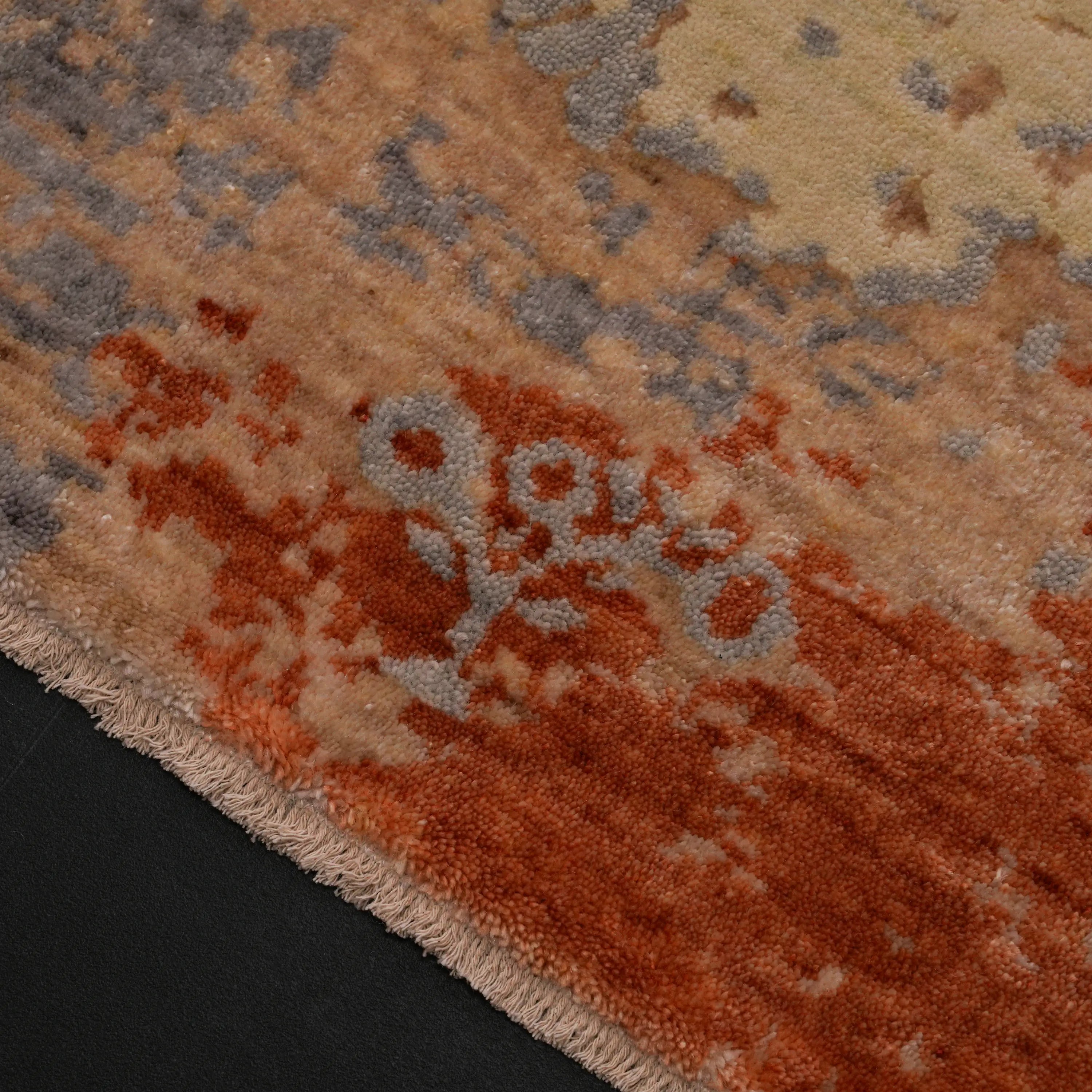 Zima Serisi Soyut Desenli Terra Tezgah Dokuma Doğal Halı