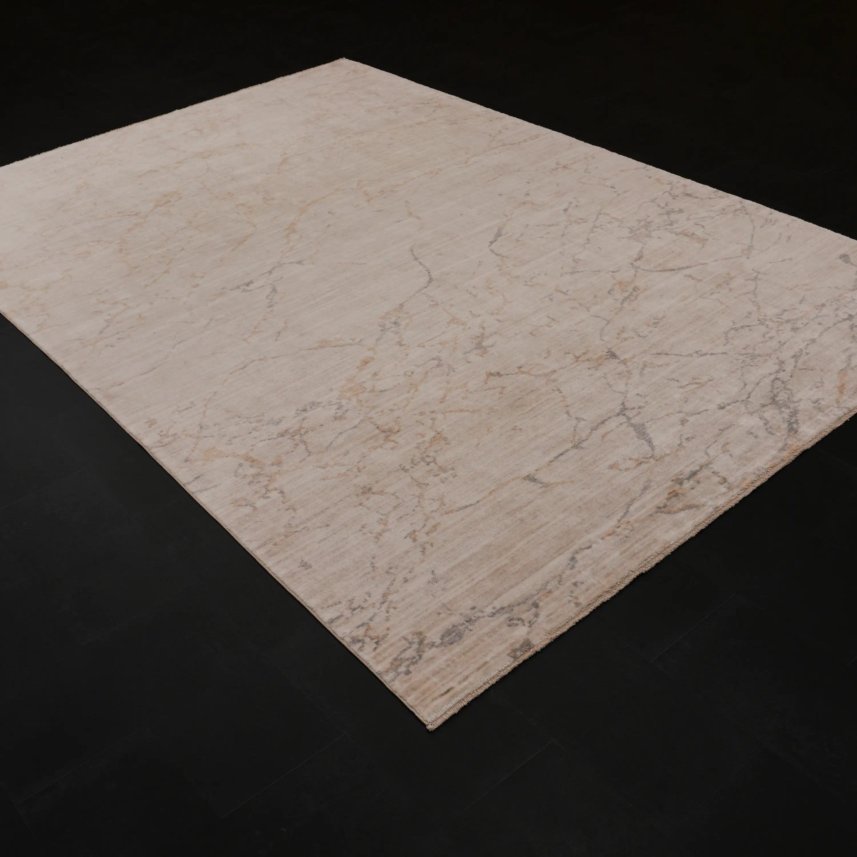 Zima Series Abstract Patterned Mink Loom-Woven Natural Rug