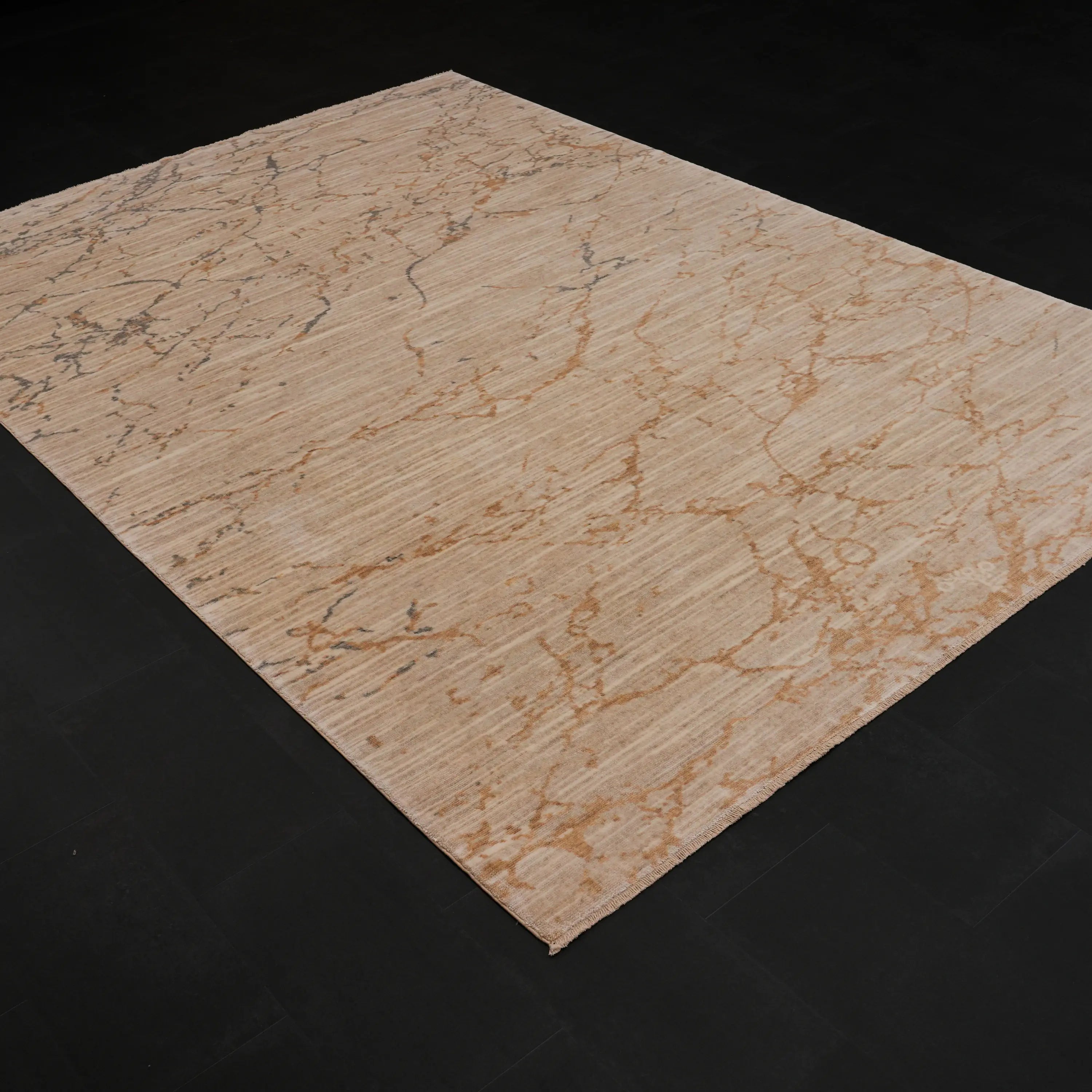 Zima Series Abstract Patterned Mink Loom-Woven Natural Rug