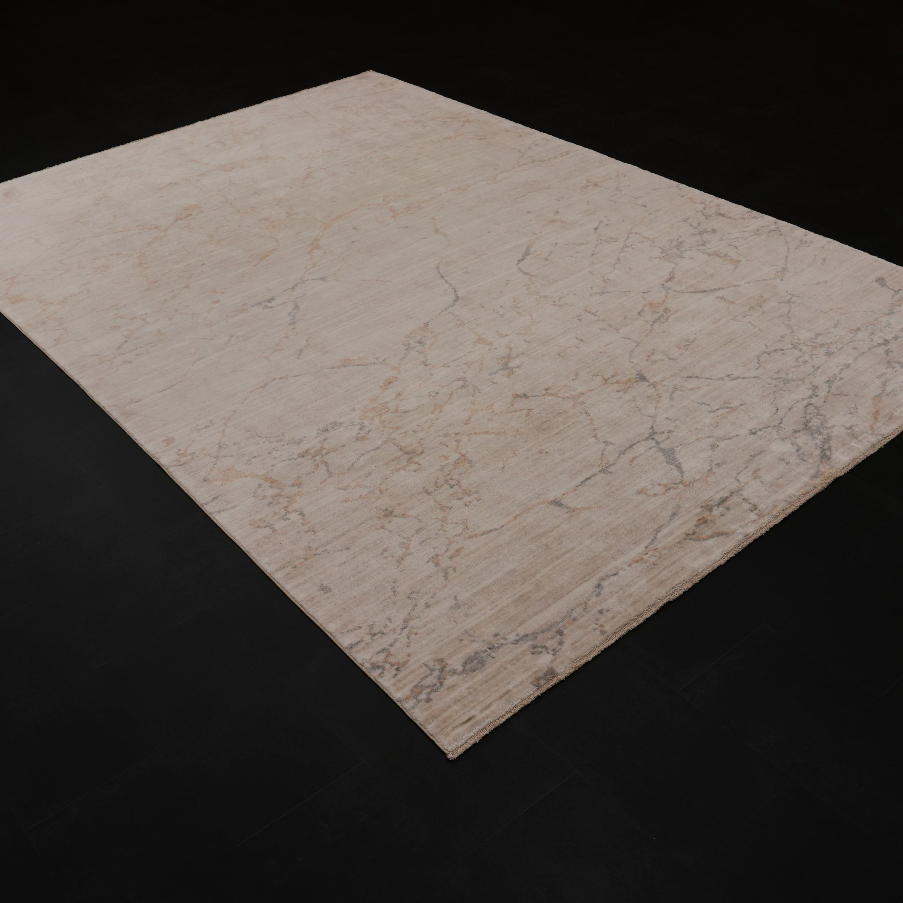 Zima Series Abstract Patterned Mink Loom-Woven Natural Rug