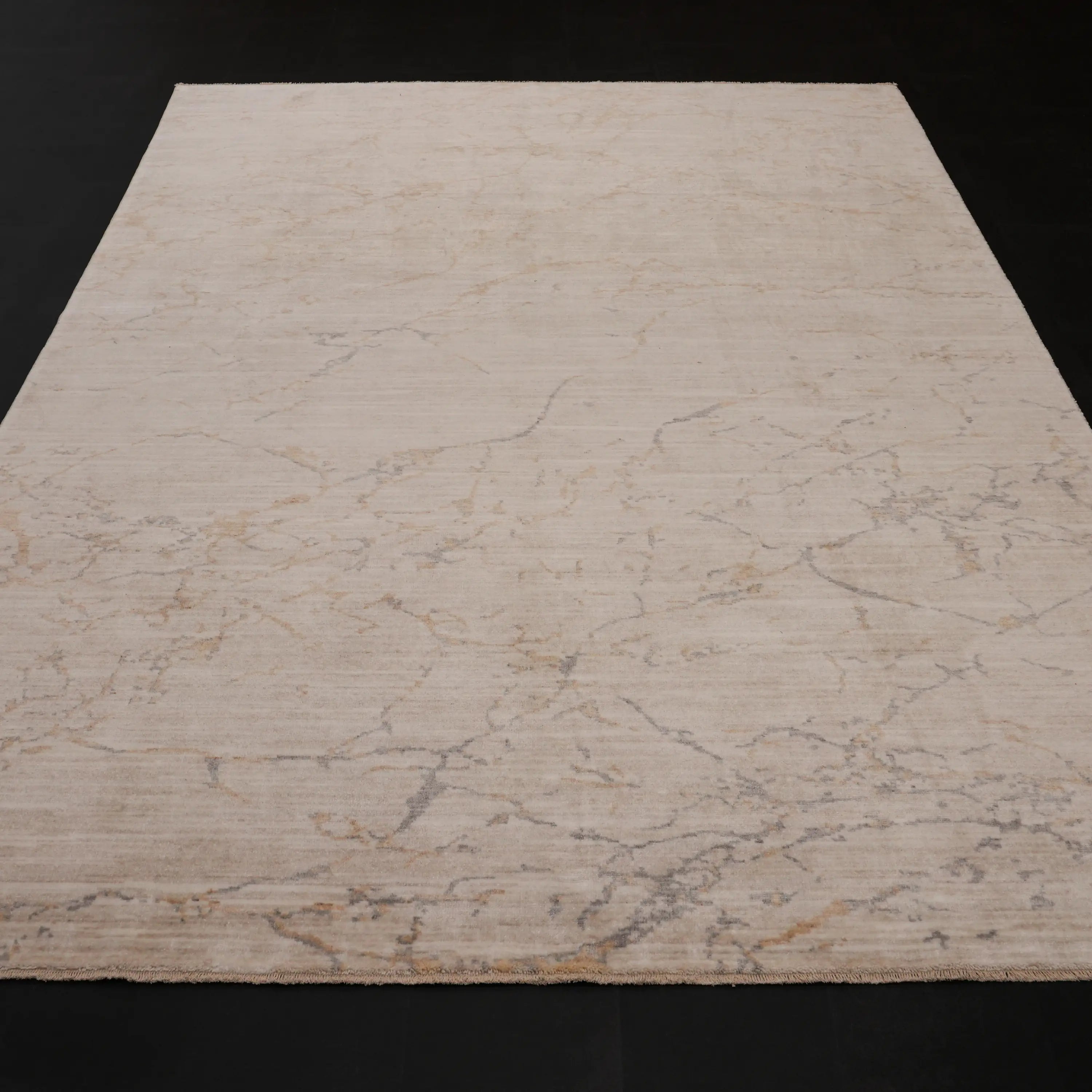 Zima Series Abstract Patterned Mink Loom-Woven Natural Rug