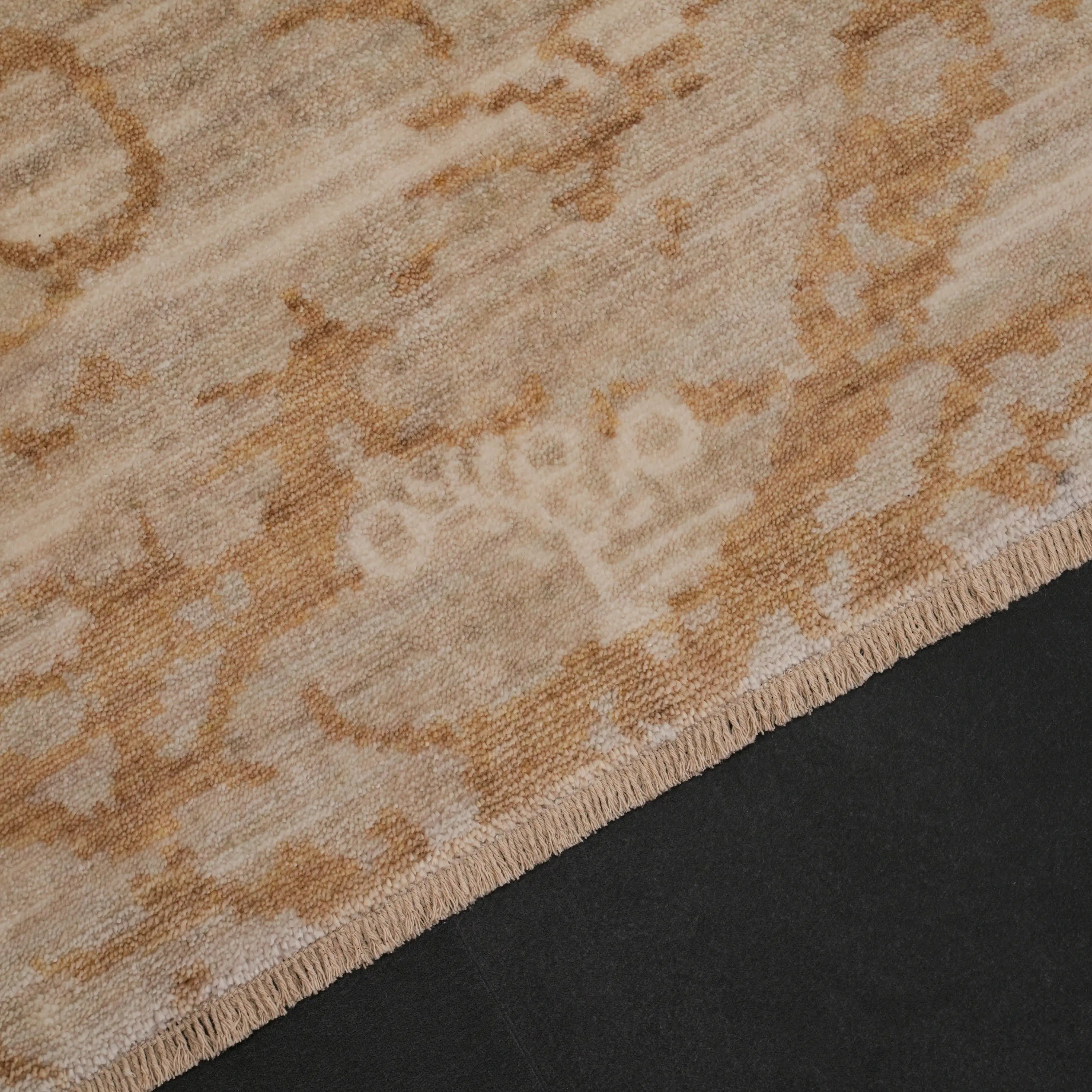 Zima Series Abstract Patterned Mink Loom-Woven Natural Rug