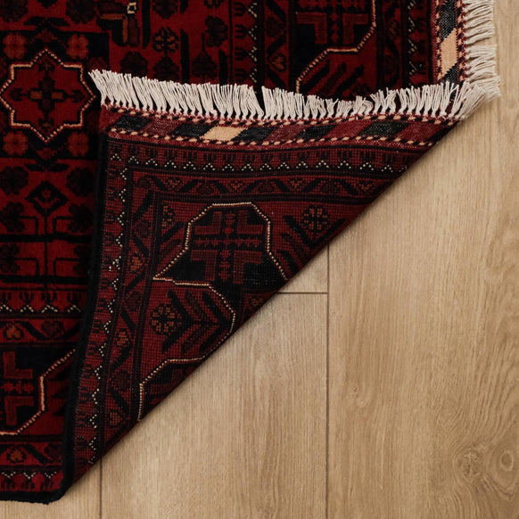 Hand-Woven Authentic Carpet with Afghan Khamyap Pattern