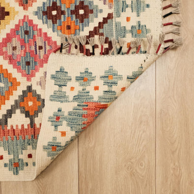 Anatolian Patterned Hand Woven Multicolored Rug