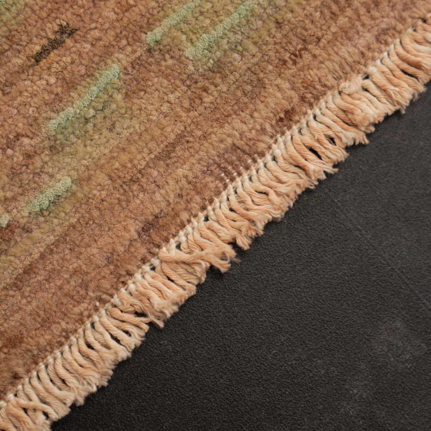 Ayan Series Handwoven Vintage-Patterned Brown Silk Rug