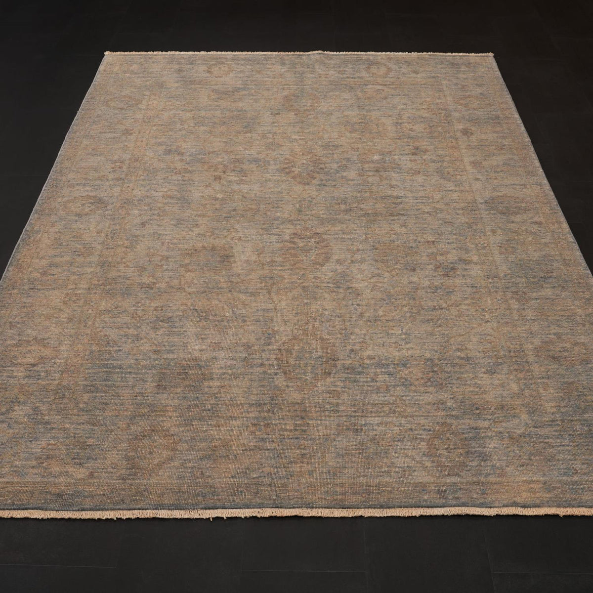 Ayan Series Handwoven Vintage Gray Wool Rug