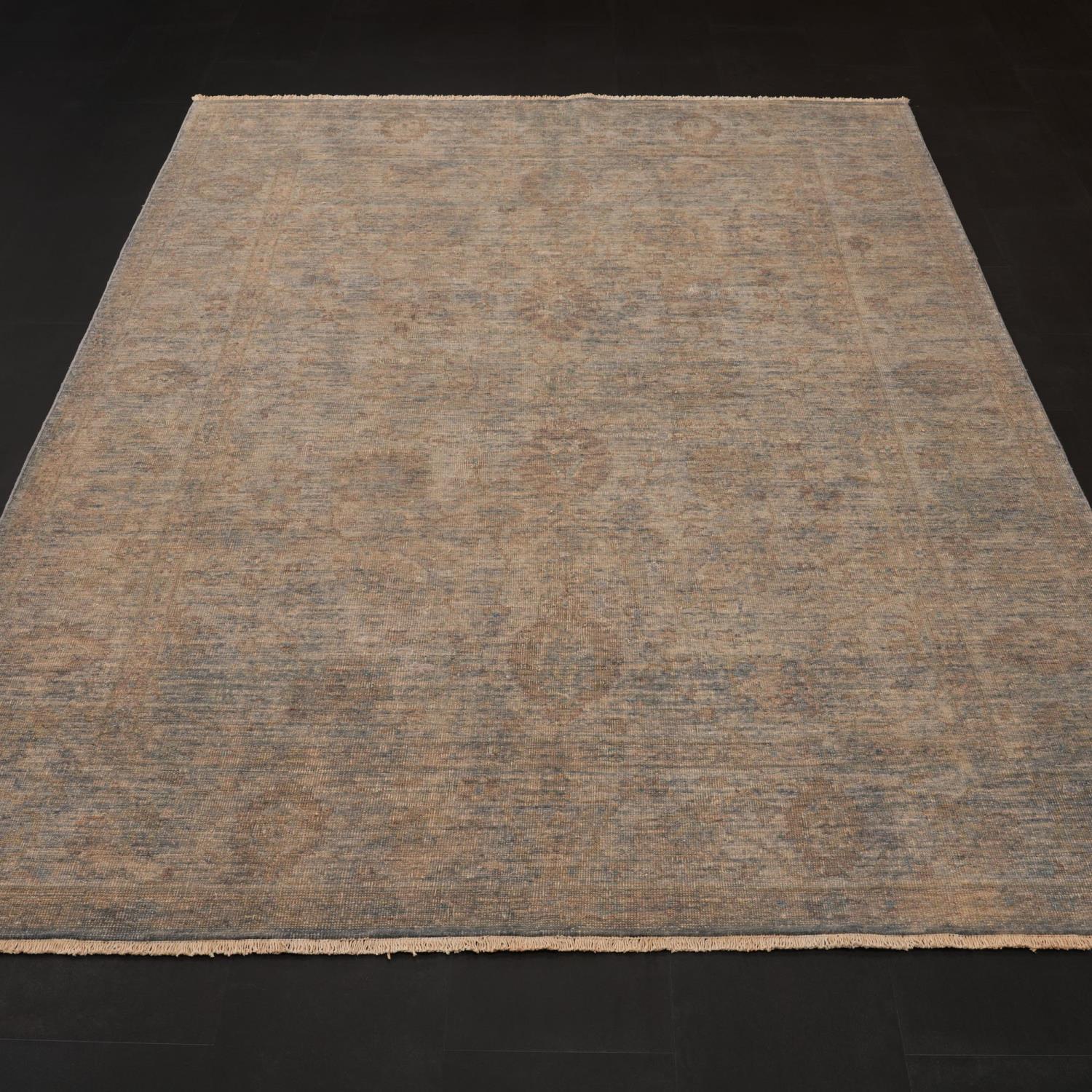 Ayan Series Handwoven Vintage Gray Wool Rug