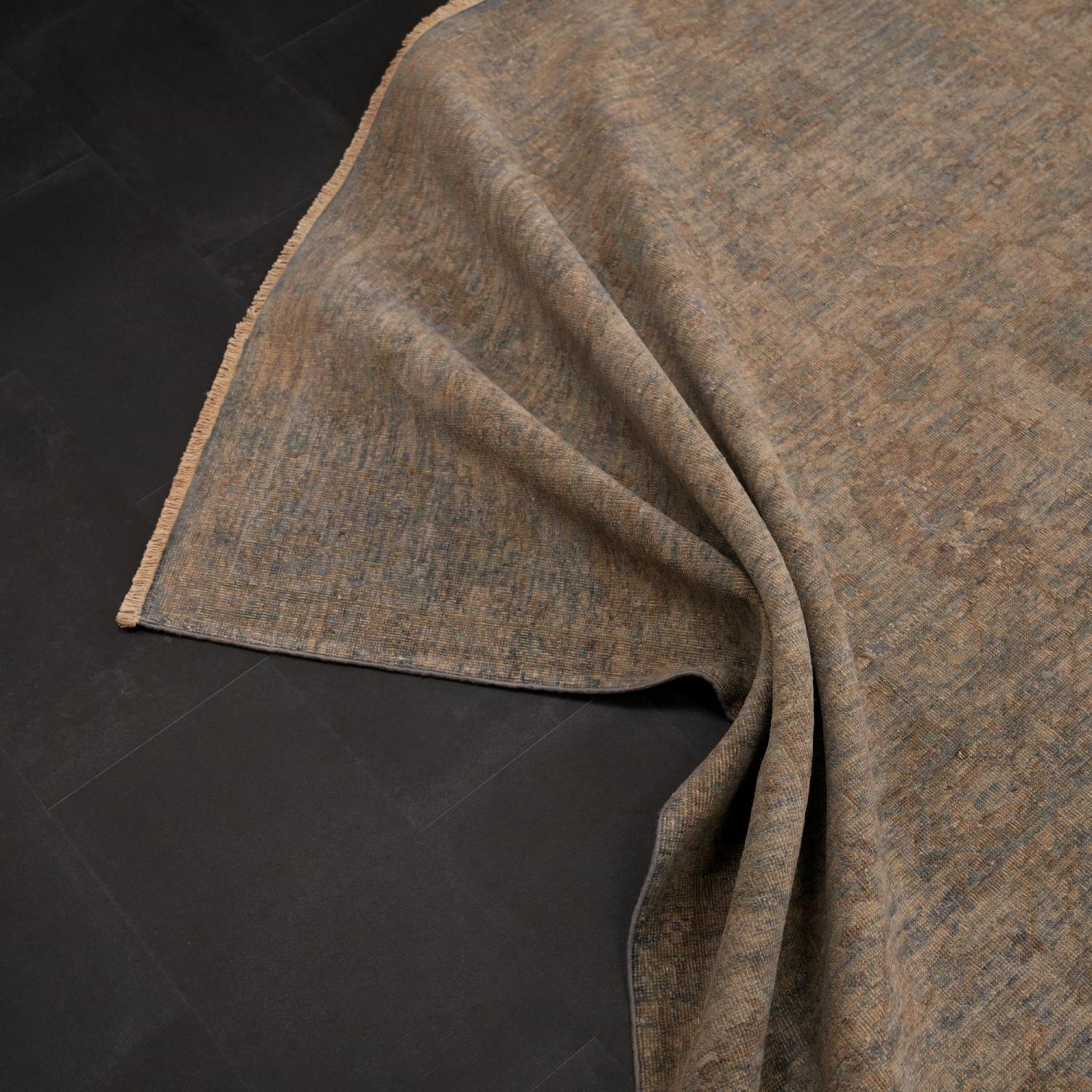 Ayan Series Handwoven Vintage Gray Wool Rug