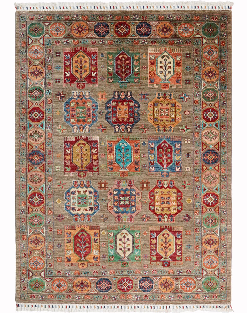 Vizon  zemin, turkuaz-hardal akçiçekler: Renkli ruhlar için.