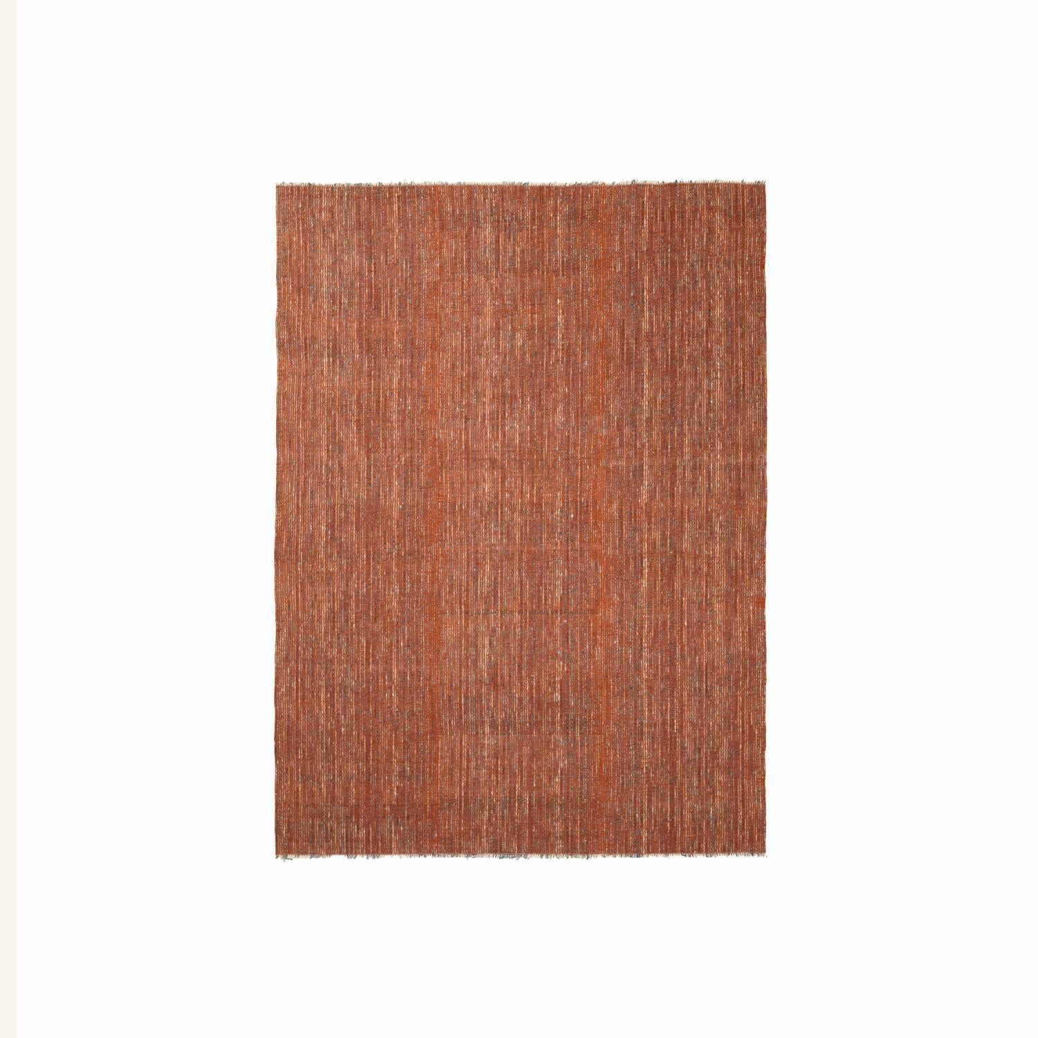 Bohem Serisi Çizgi Desenli Terra Yün Tezgah Dokuma Kilim