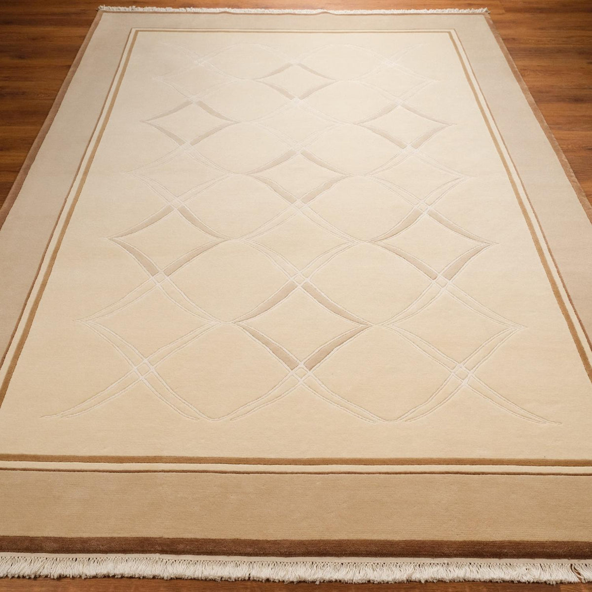 Hand Woven Carpet with Frame Pattern