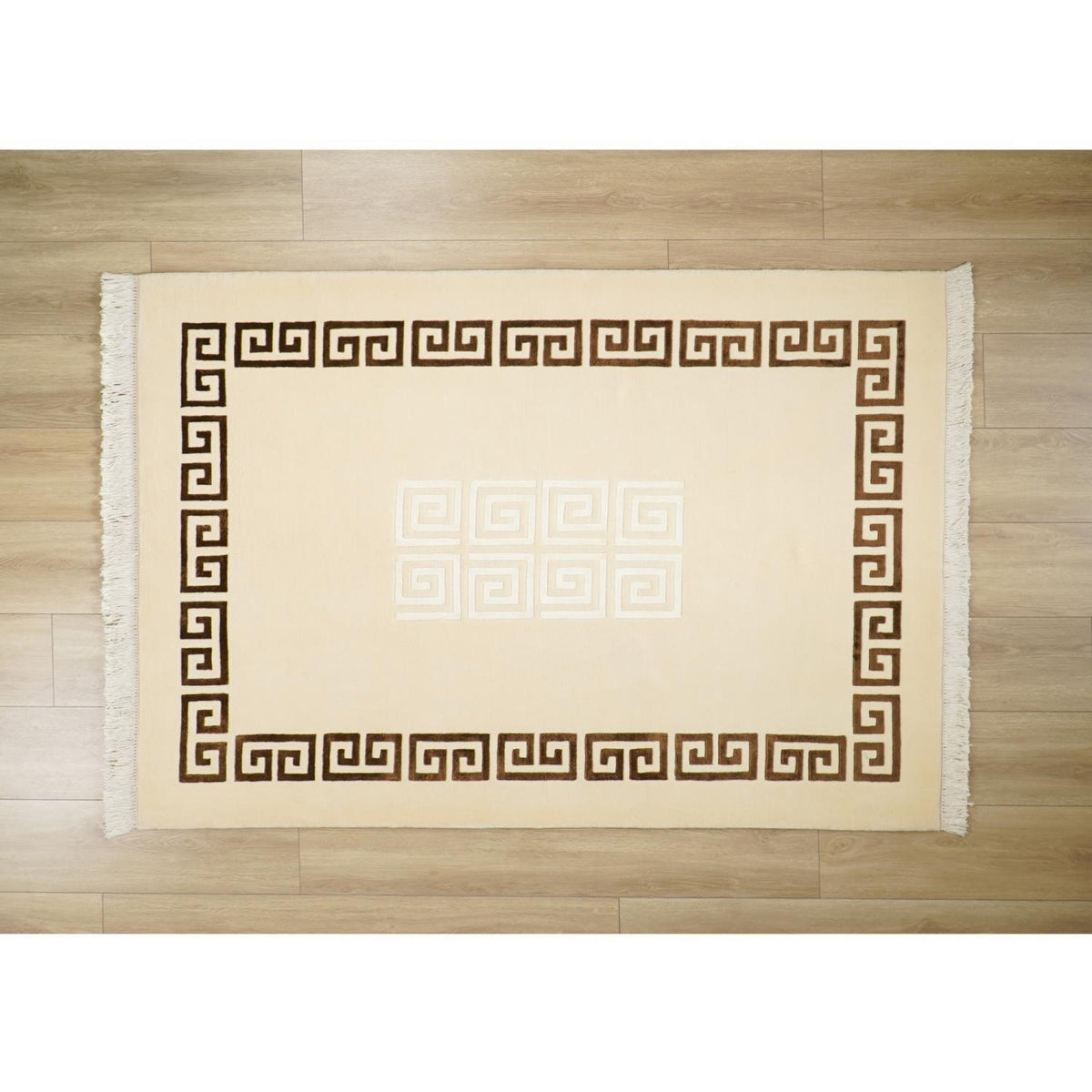 Hand Woven Carpet with Frame Pattern
