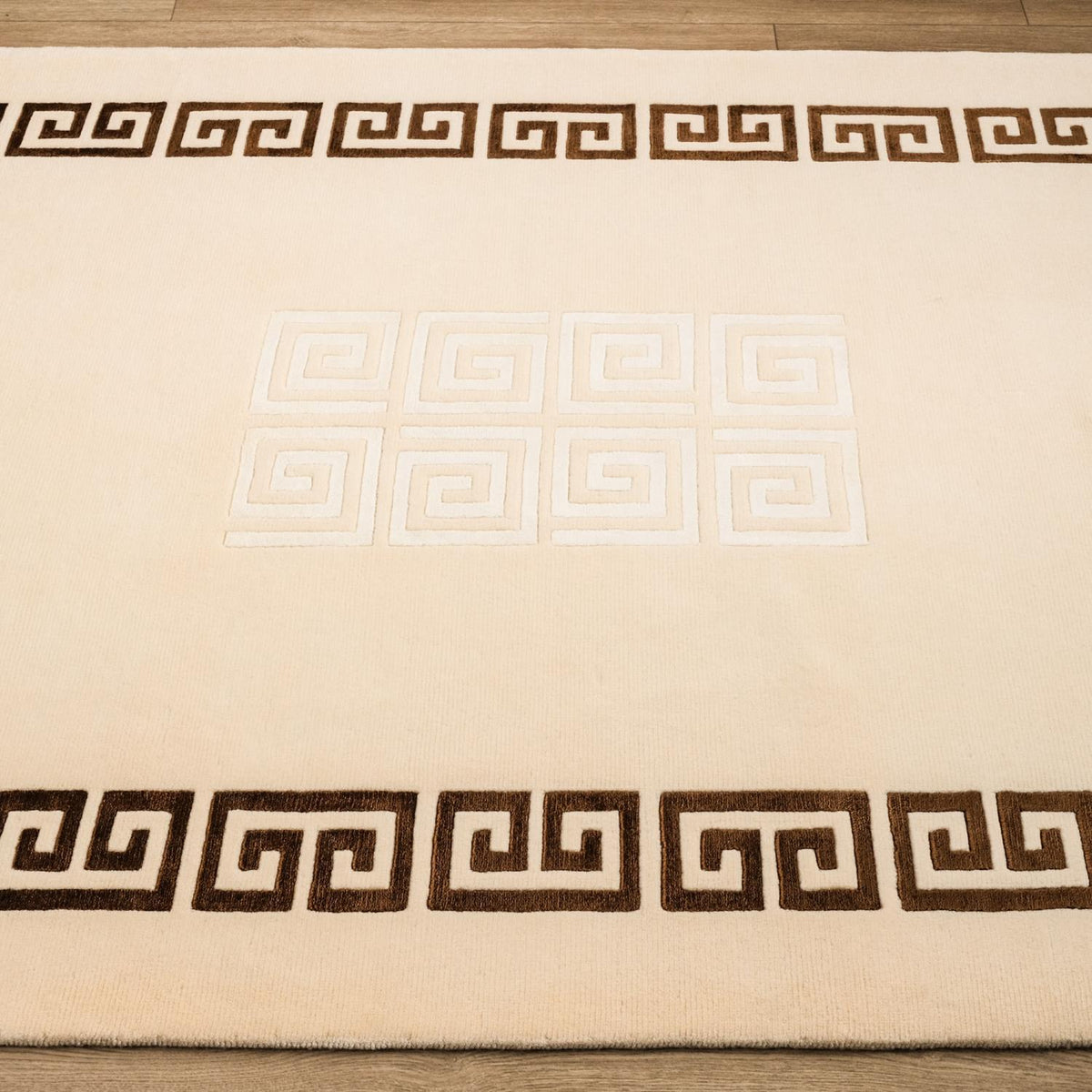 Hand Woven Carpet with Frame Pattern