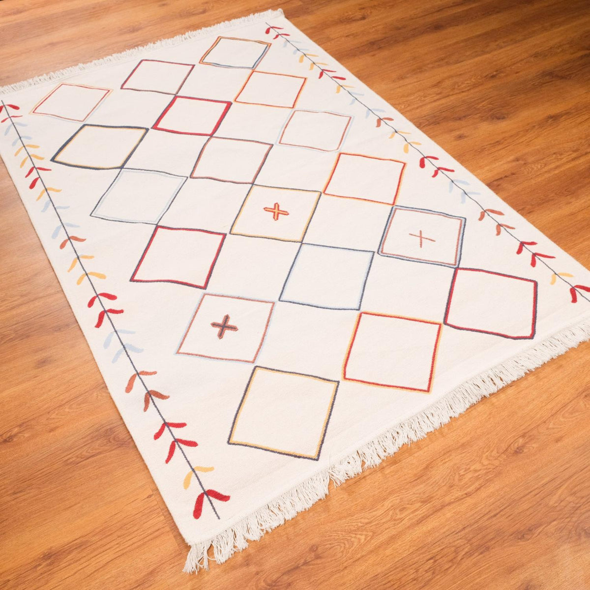 Kehribar Serisi Makine Dokuma Geometrik Desenli Rengarenk Kilim — 80x150, 120x180, 80x300, 160x230 cm