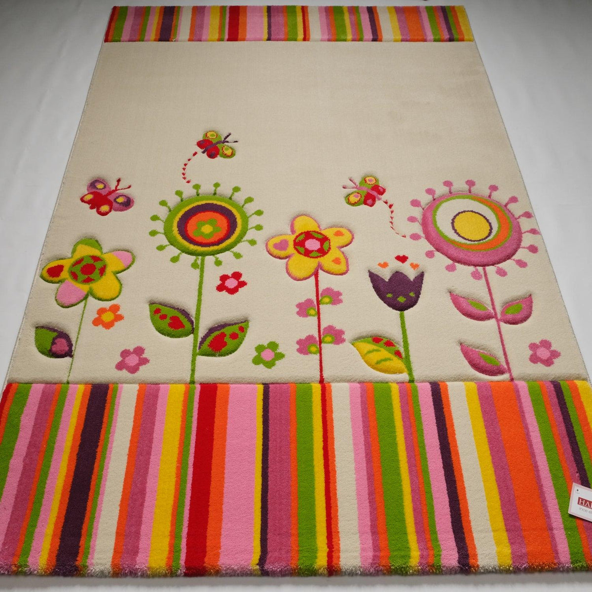Kids Serisi Bebek / Çocuk Odası Çiçek Desenli Makine Dokuma Halı — 120x180 cm