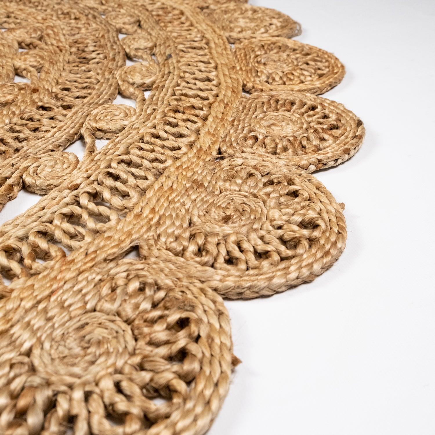 Solo Series Jute Geometric Patterned Hand-Woven Carpet