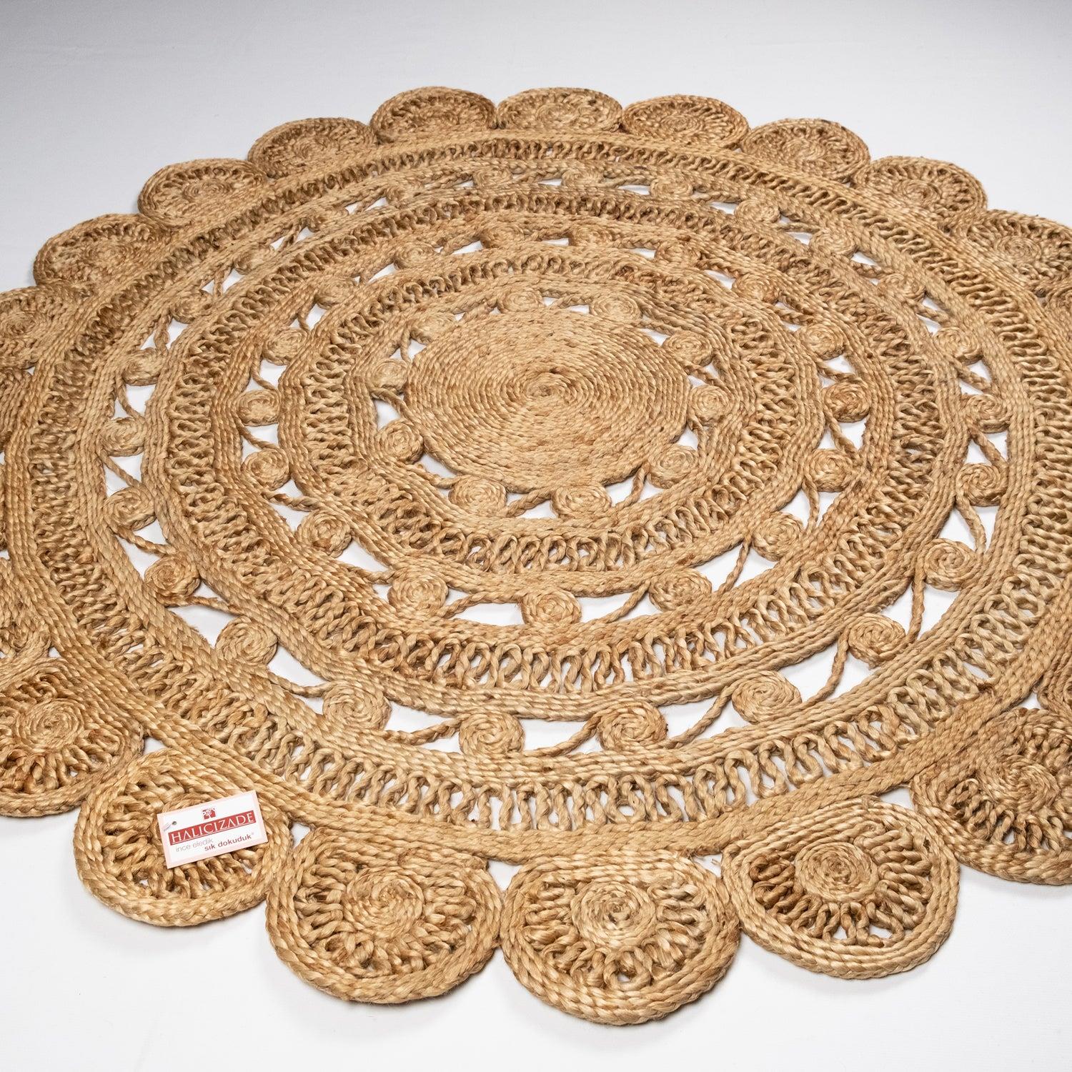 Solo Series Jute Geometric Patterned Hand-Woven Carpet