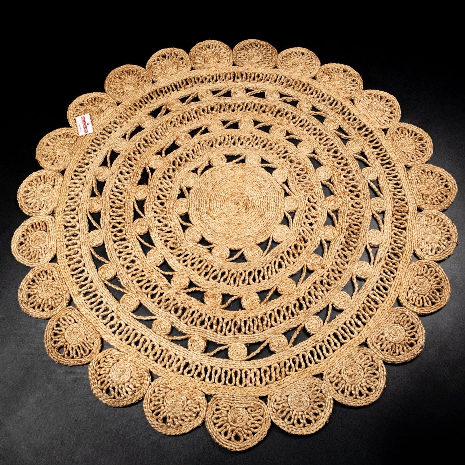 Solo Series Jute Geometric Patterned Hand-Woven Carpet